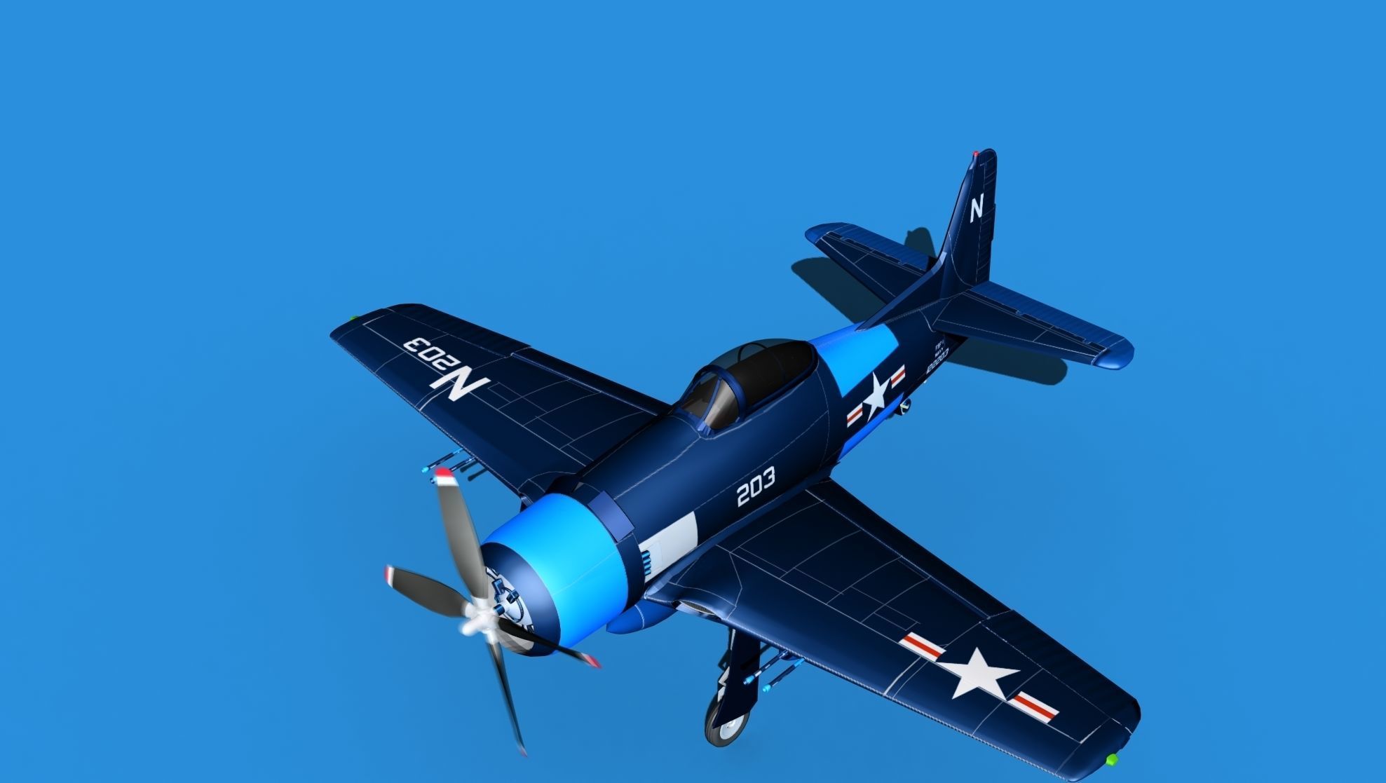 Grumman F8F-2 Bearcat V12 3D model_10