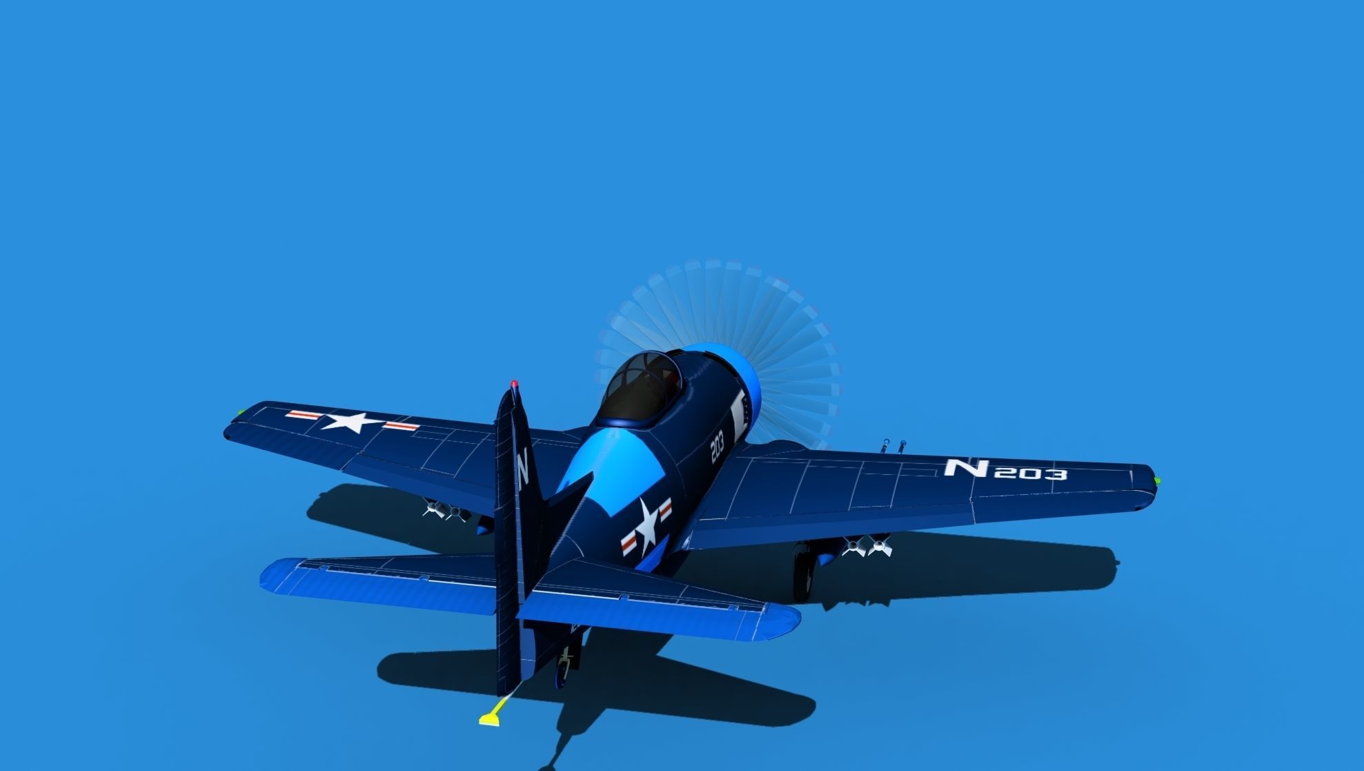 Grumman F8F-2 Bearcat V12 3D model_6
