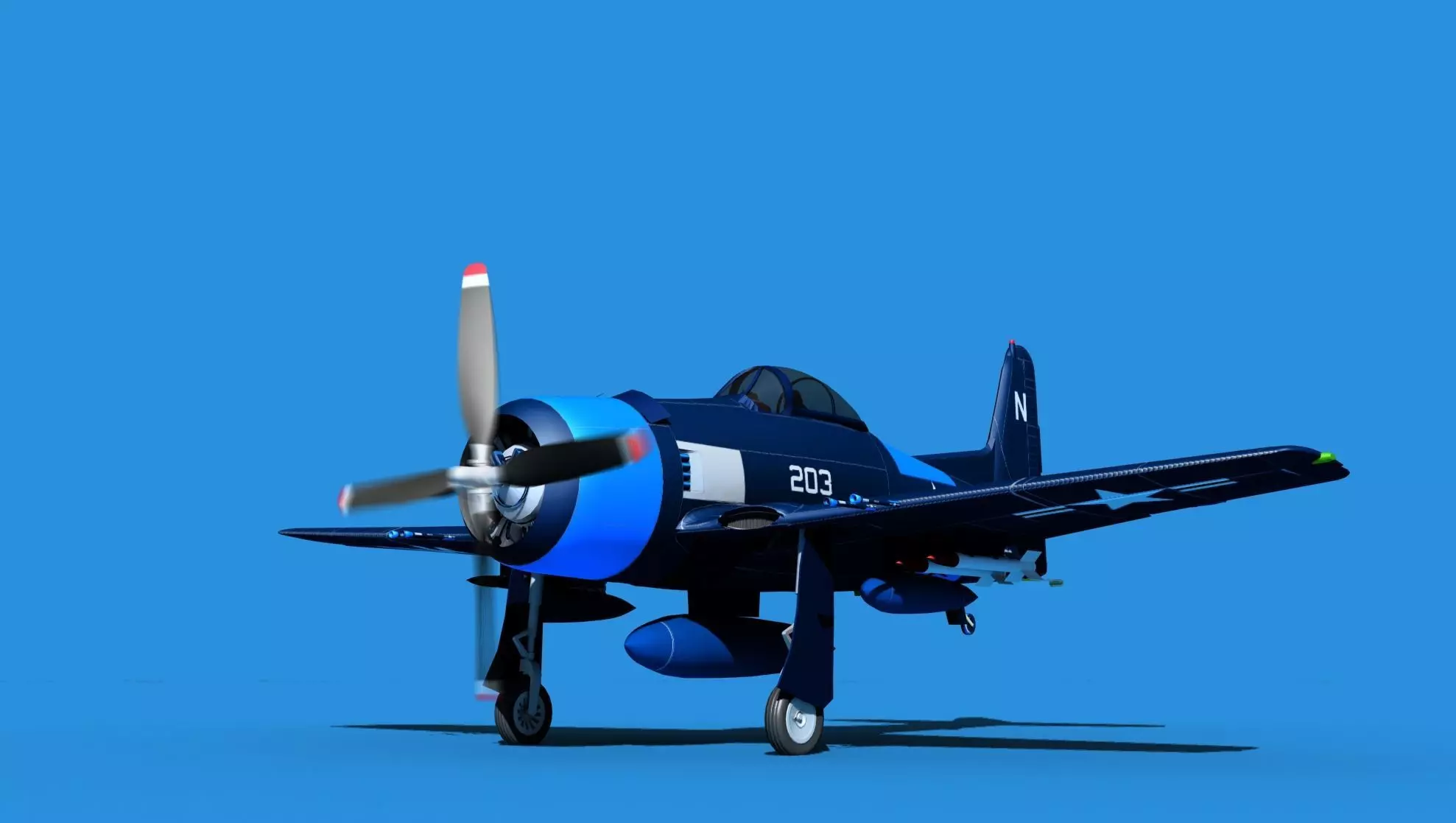 Grumman F8F-2 Bearcat V12 3D model_0