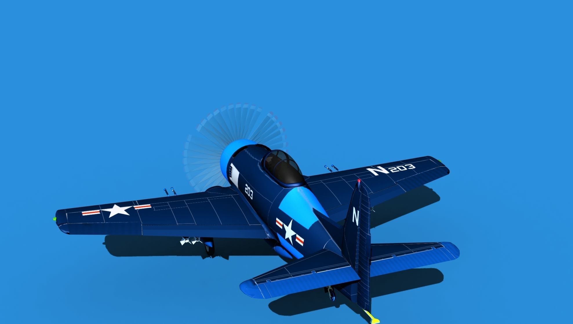 Grumman F8F-2 Bearcat V12 3D model_7