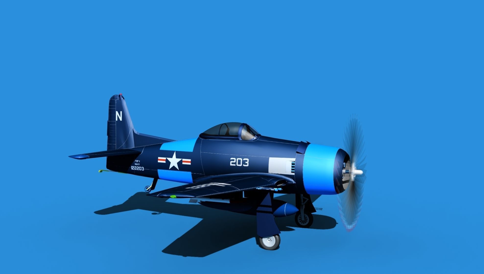 Grumman F8F-2 Bearcat V12 3D model_3