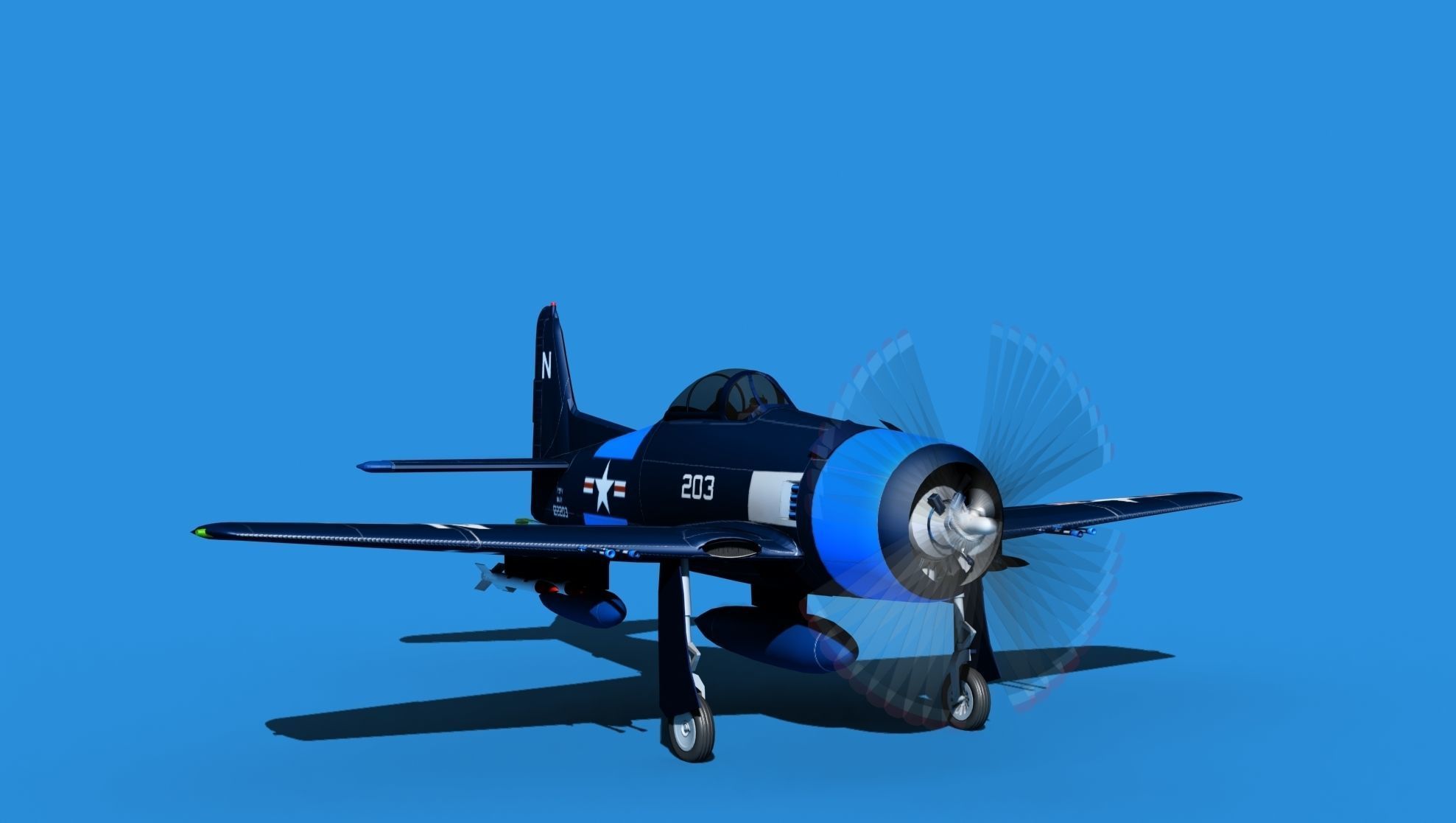 Grumman F8F-2 Bearcat V12 3D model_2