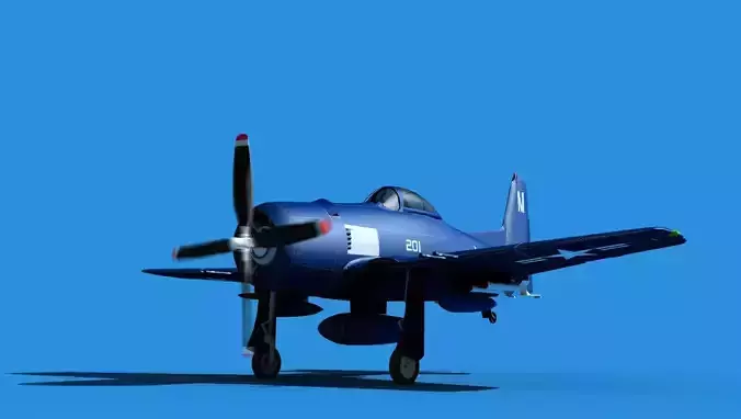 Grumman F8F-2 Bearcat V13 3D model