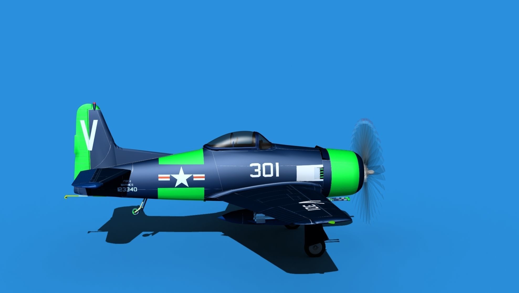 Grumman F8F-2 Bearcat V14 3D model_4