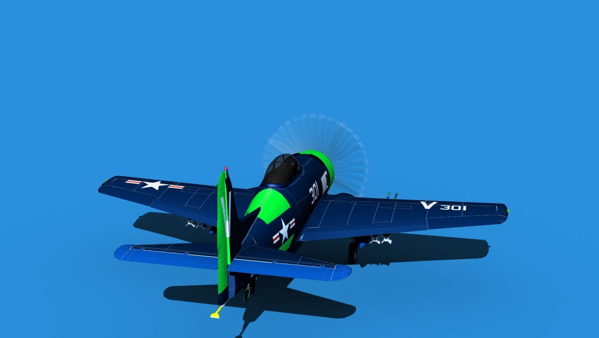 Grumman F8F-2 Bearcat V14 3D model_6