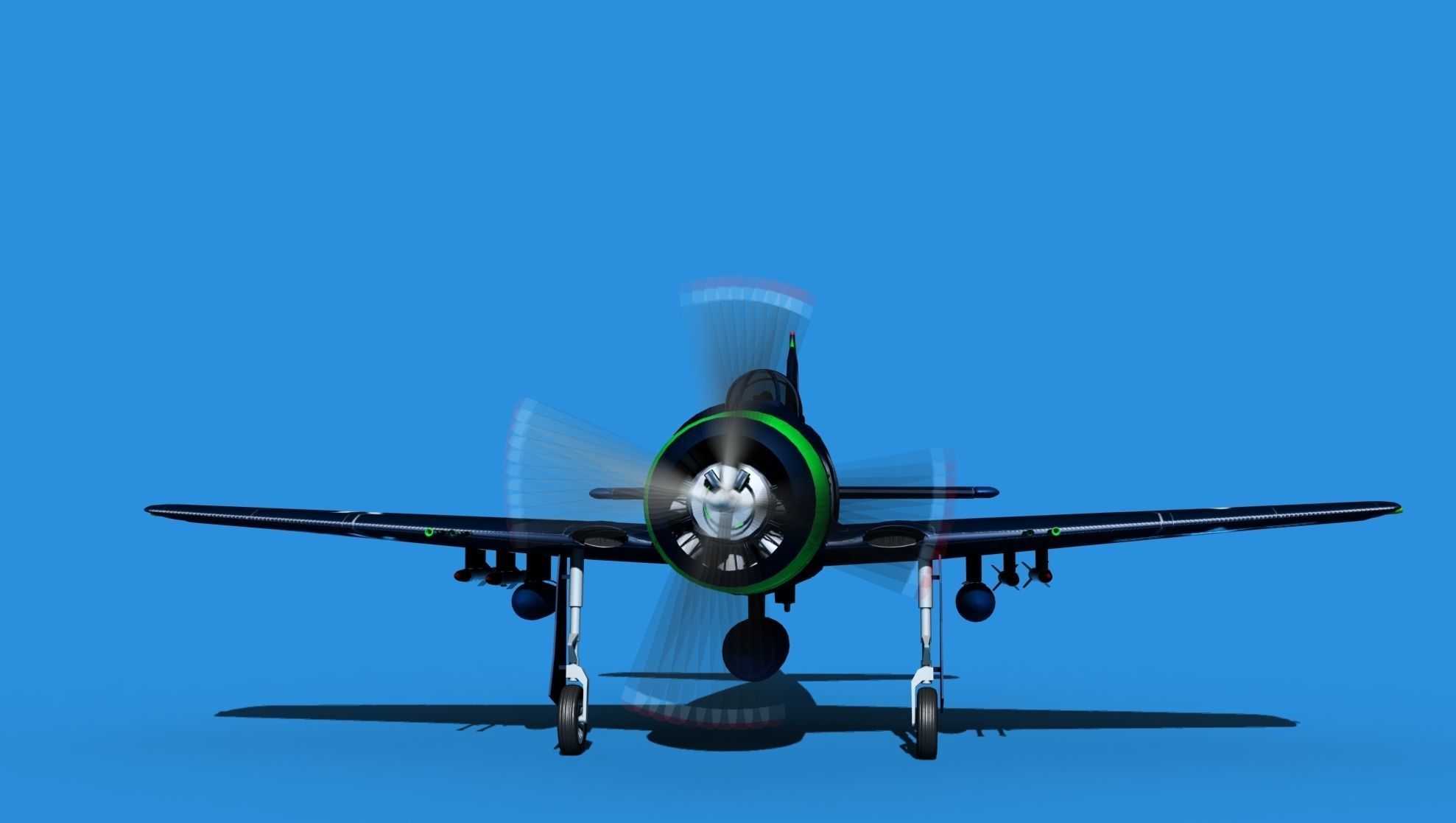 Grumman F8F-2 Bearcat V14 3D model_1