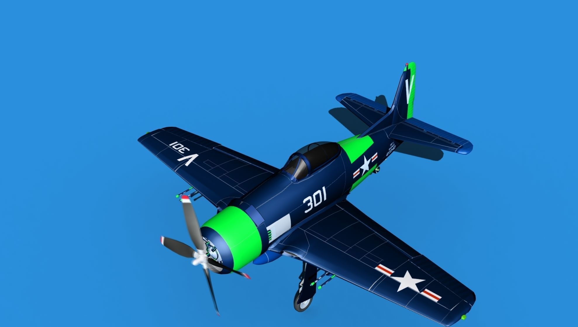 Grumman F8F-2 Bearcat V14 3D model_10