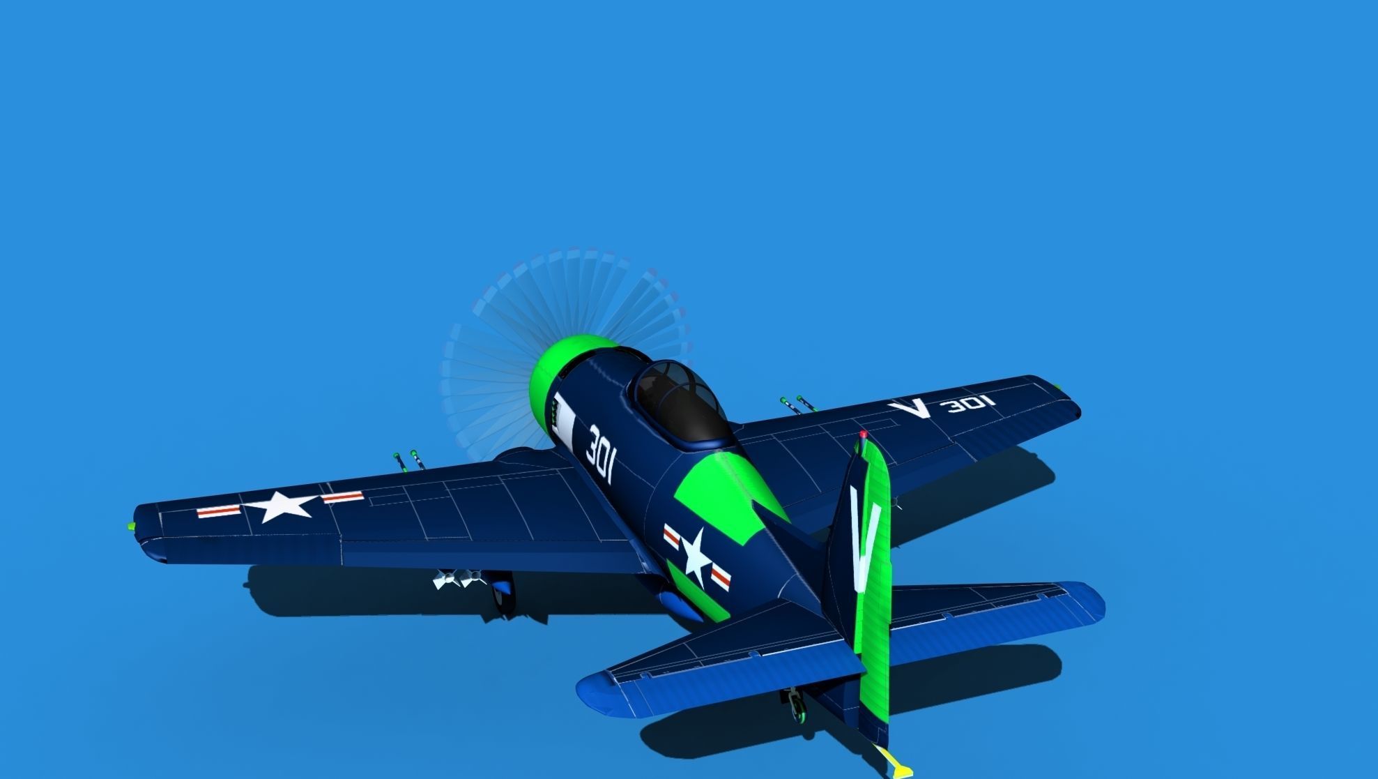 Grumman F8F-2 Bearcat V14 3D model_7