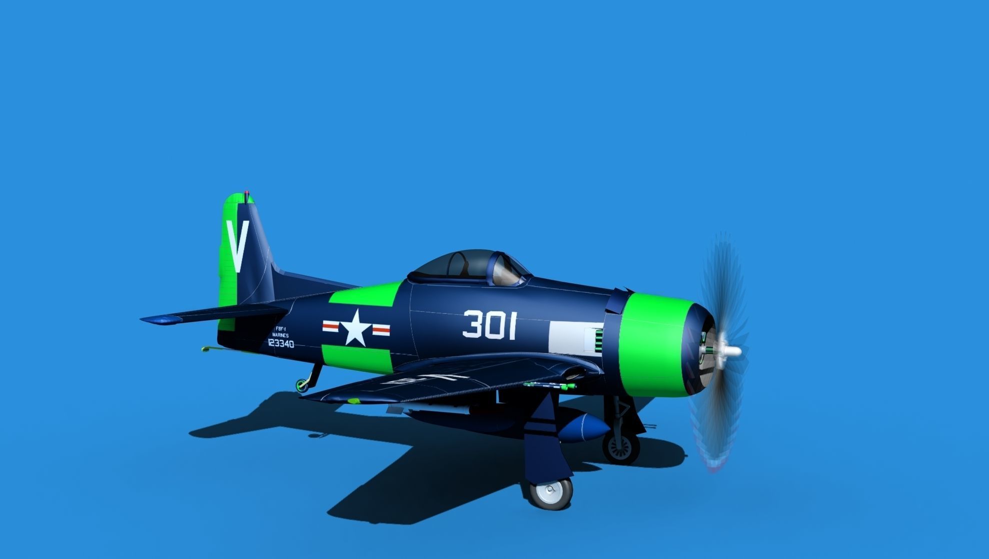 Grumman F8F-2 Bearcat V14 3D model_3