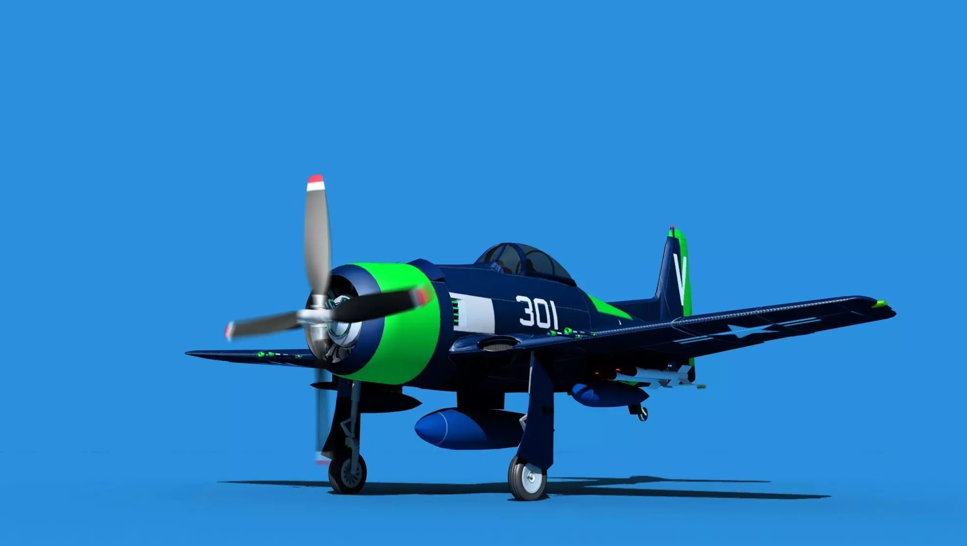 Grumman F8F-2 Bearcat V14 3D model_0