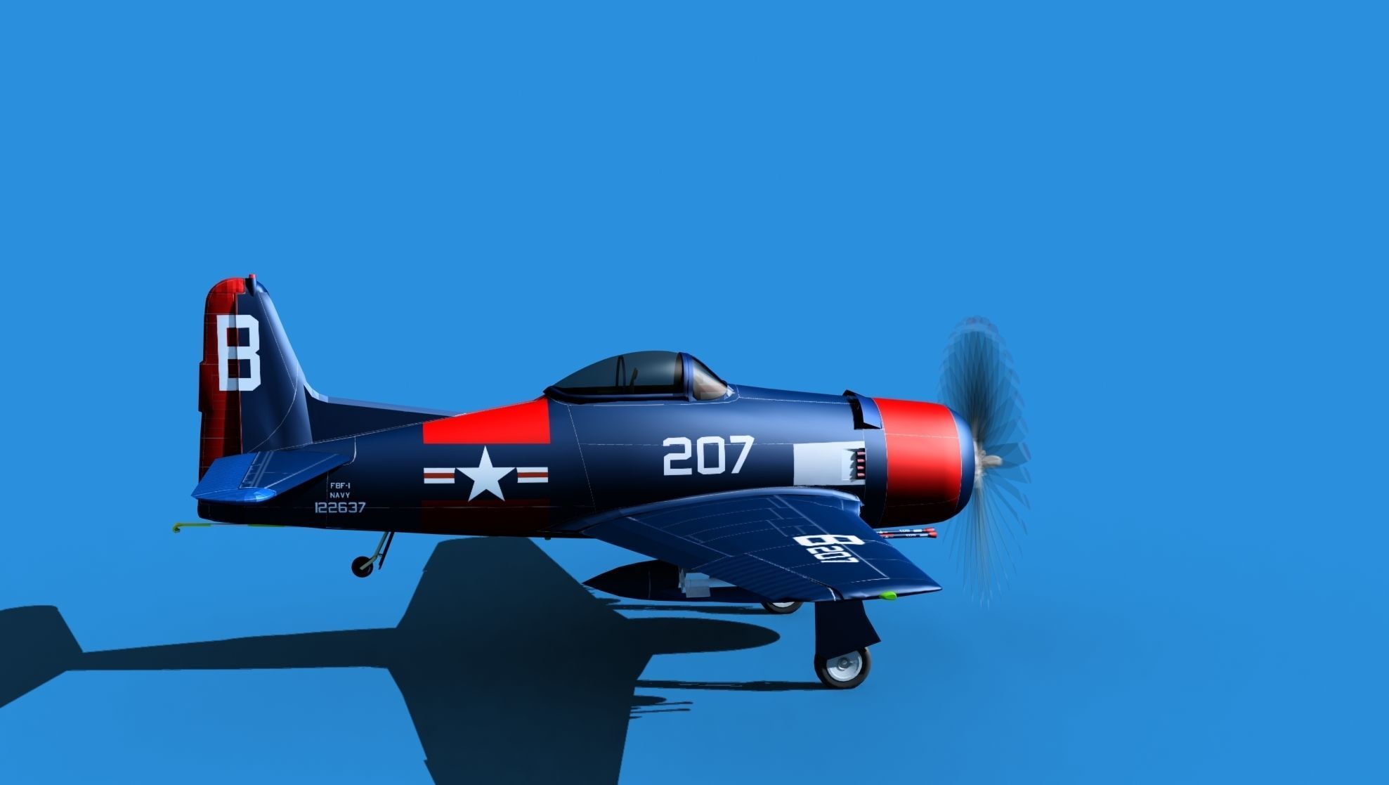 Grumman F8F-2 Bearcat V15 3D model_4
