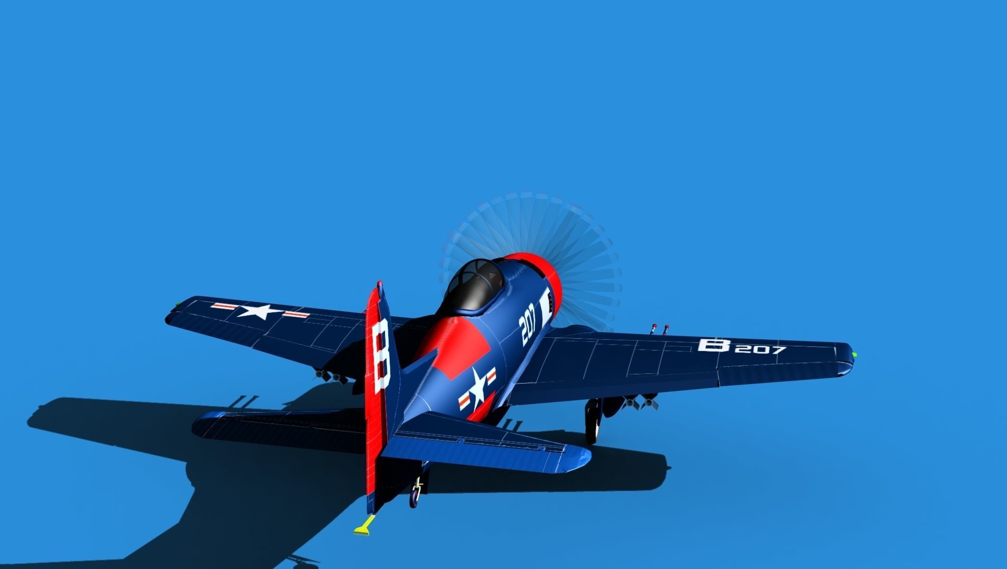 Grumman F8F-2 Bearcat V15 3D model_6