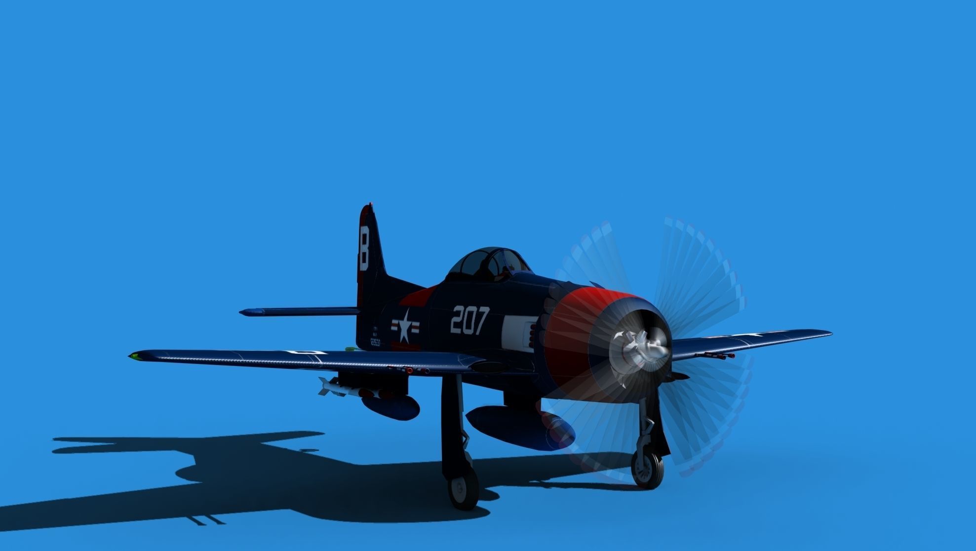Grumman F8F-2 Bearcat V15 3D model_2
