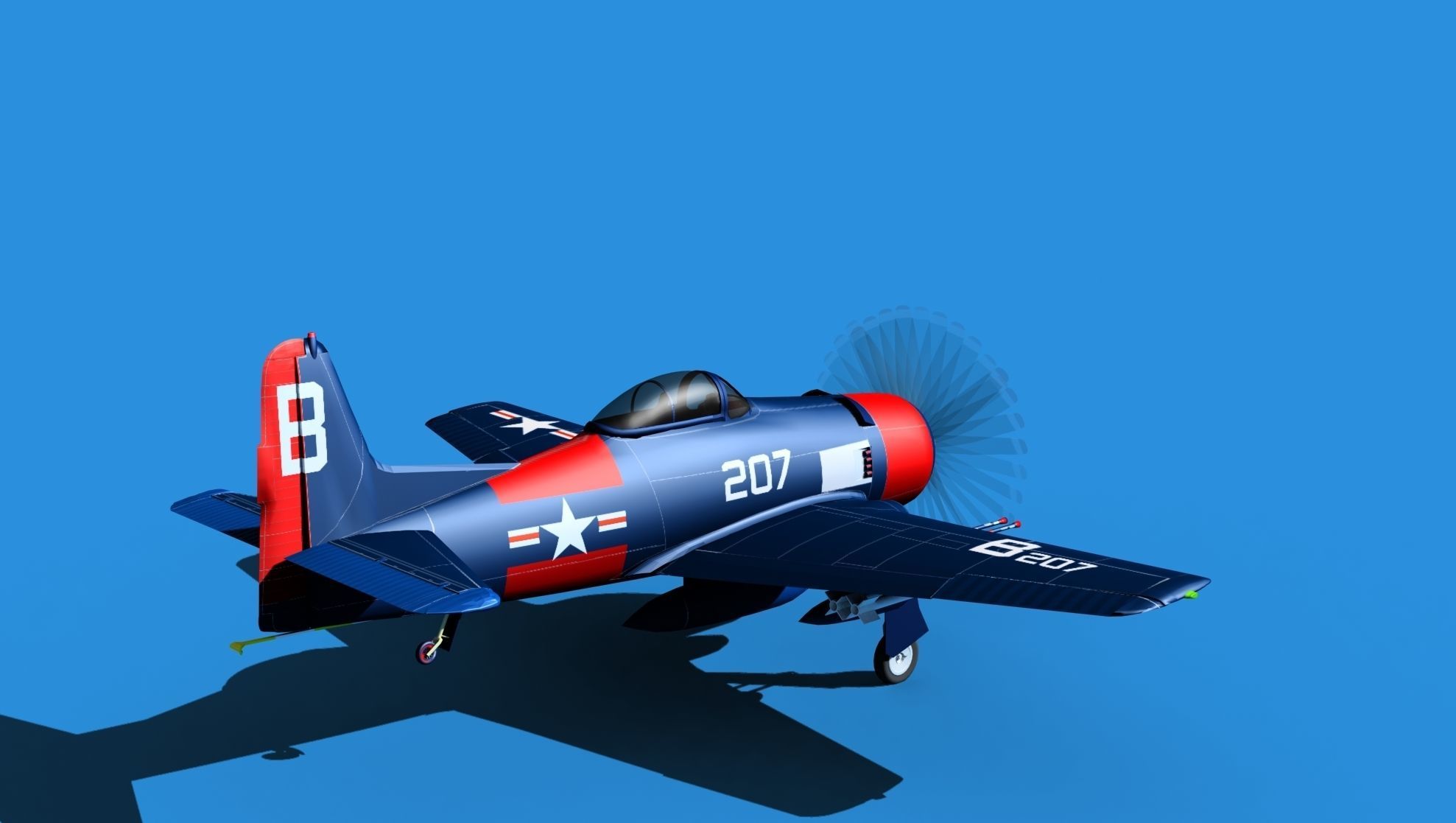 Grumman F8F-2 Bearcat V15 3D model_5