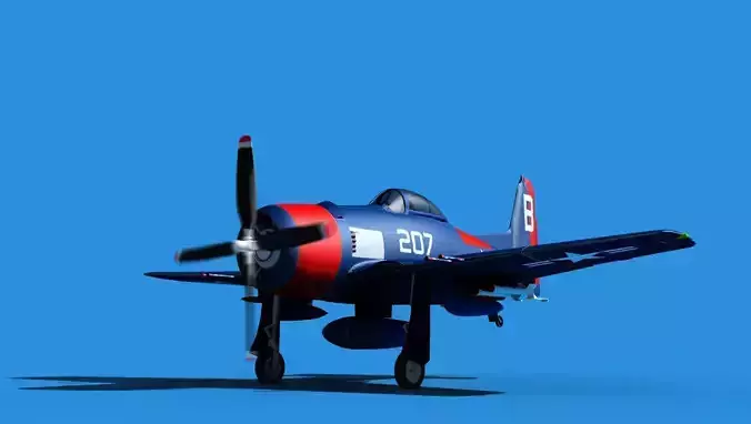 Grumman F8F-2 Bearcat V15 3D model