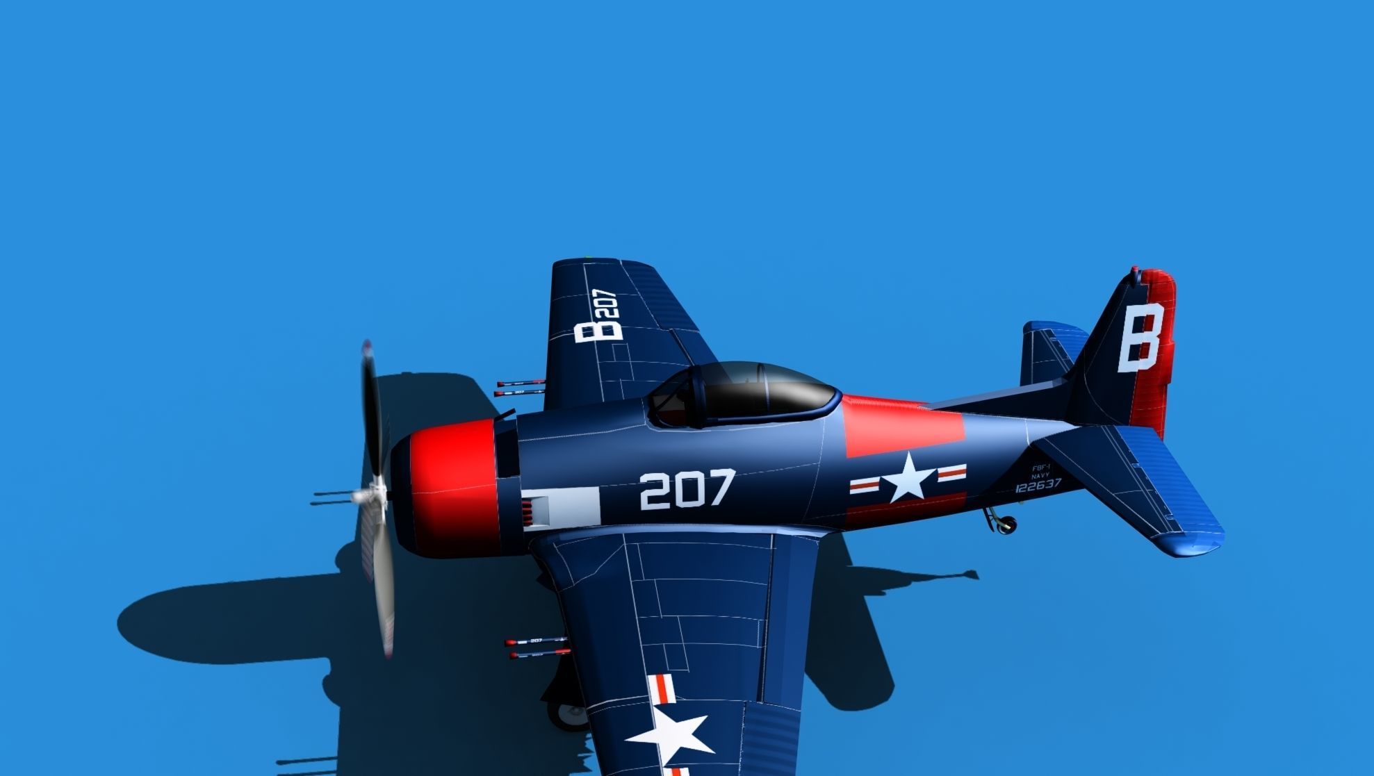 Grumman F8F-2 Bearcat V15 3D model_9