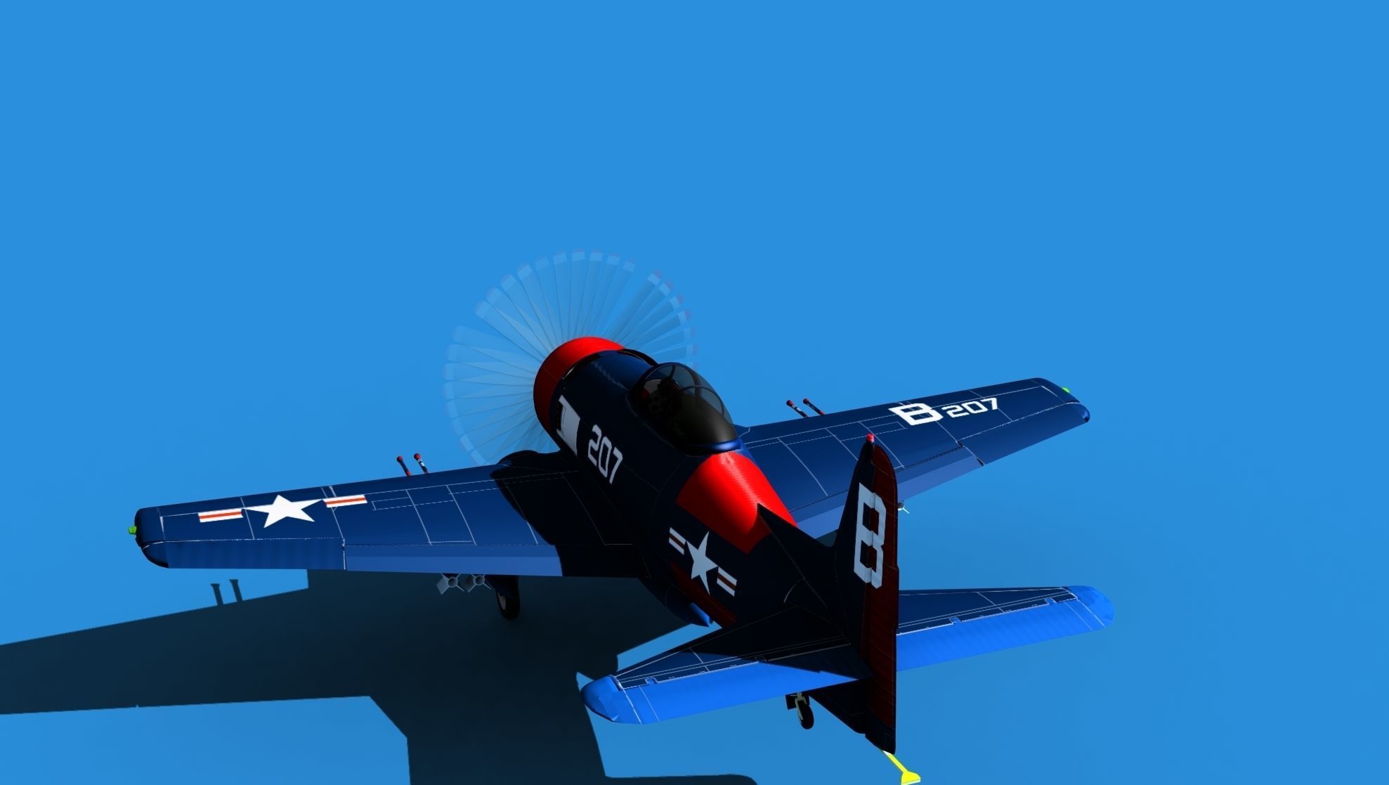 Grumman F8F-2 Bearcat V15 3D model_7