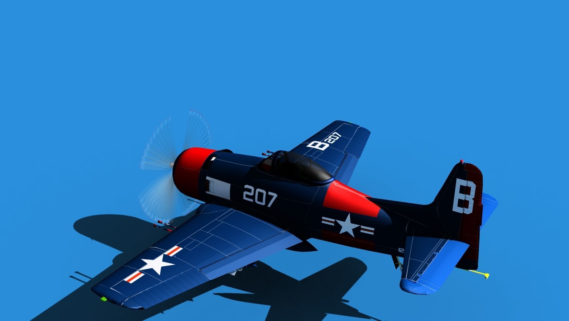 Grumman F8F-2 Bearcat V15 3D model_8