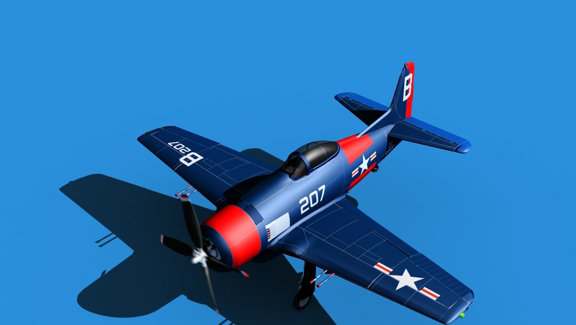 Grumman F8F-2 Bearcat V15 3D model_10