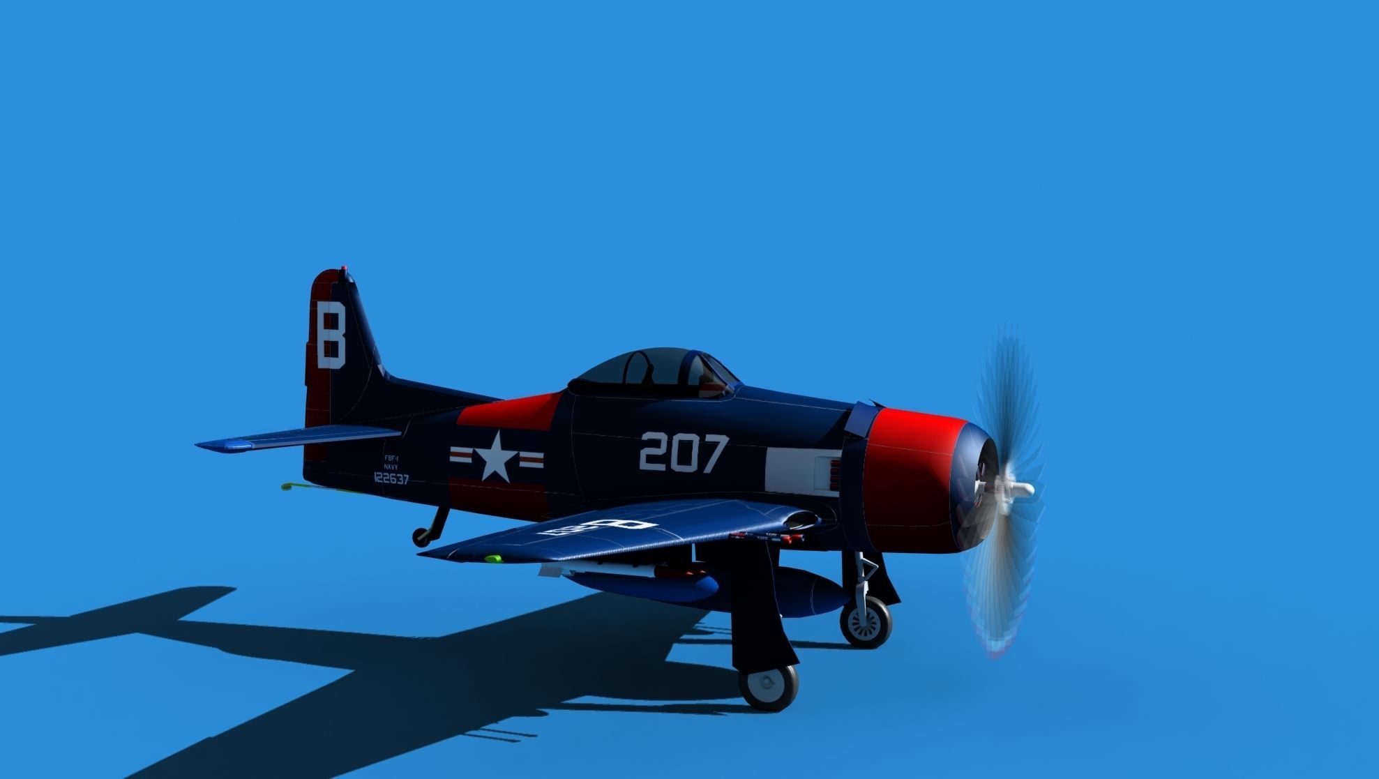 Grumman F8F-2 Bearcat V15 3D model_3