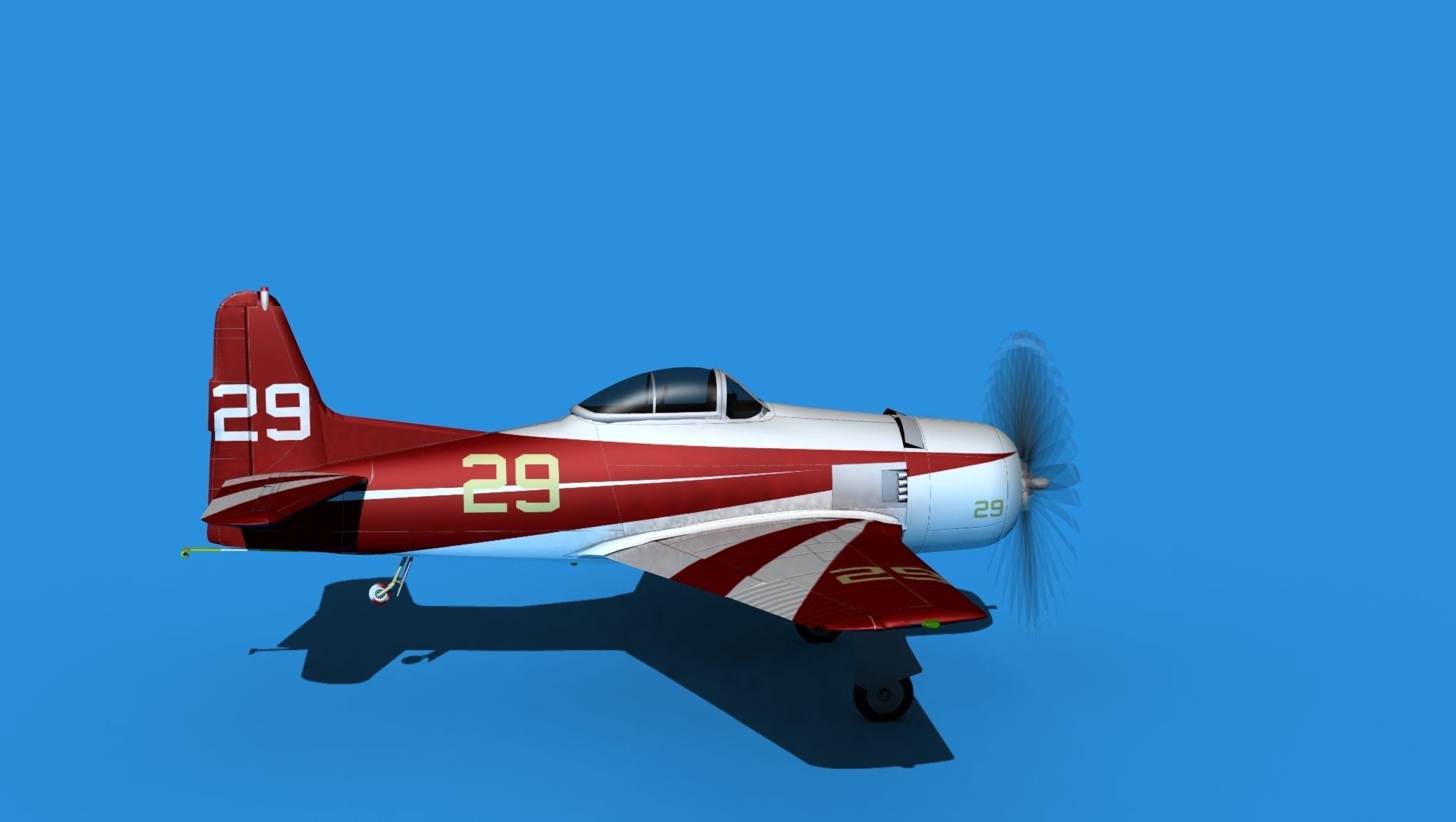Grumman F8F-2 Bearcat V16 3D model_4