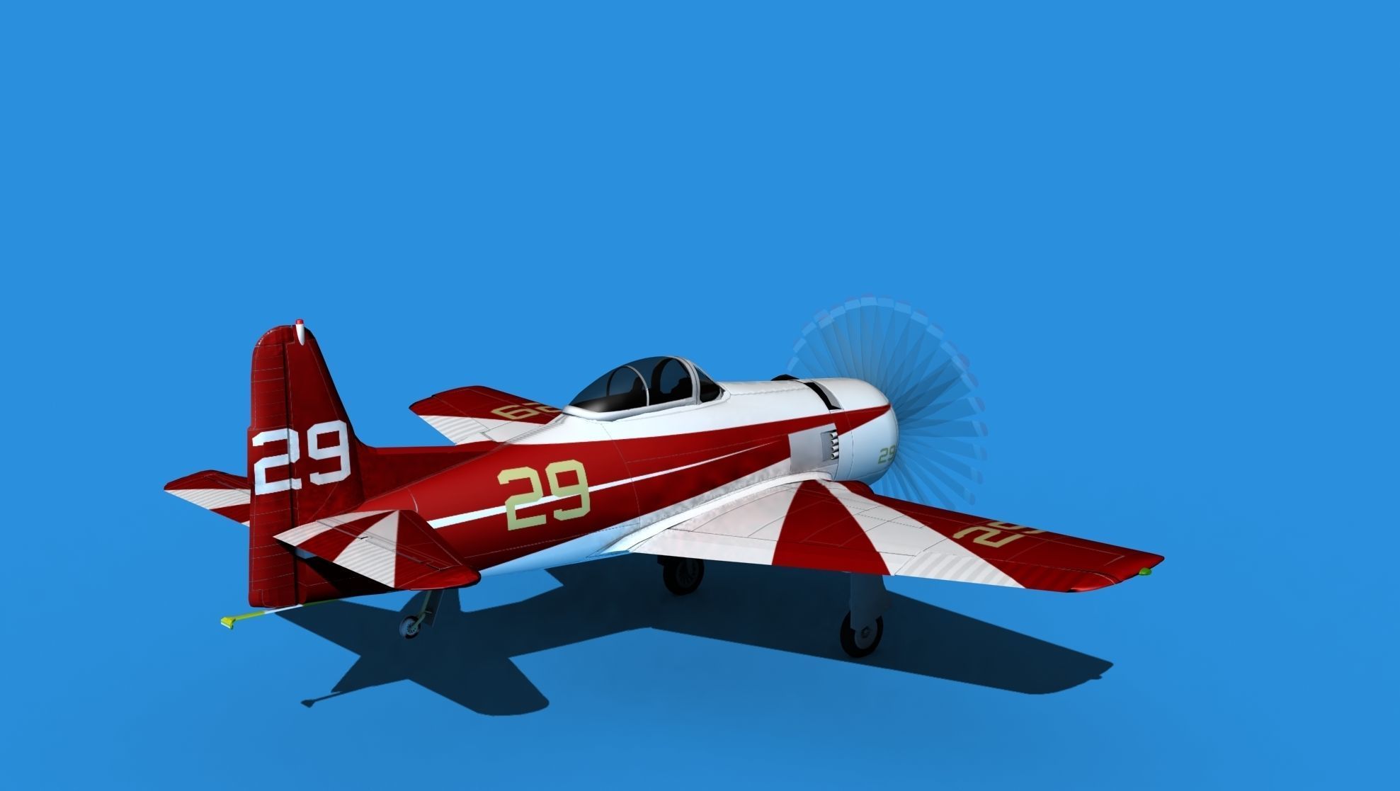 Grumman F8F-2 Bearcat V16 3D model_5