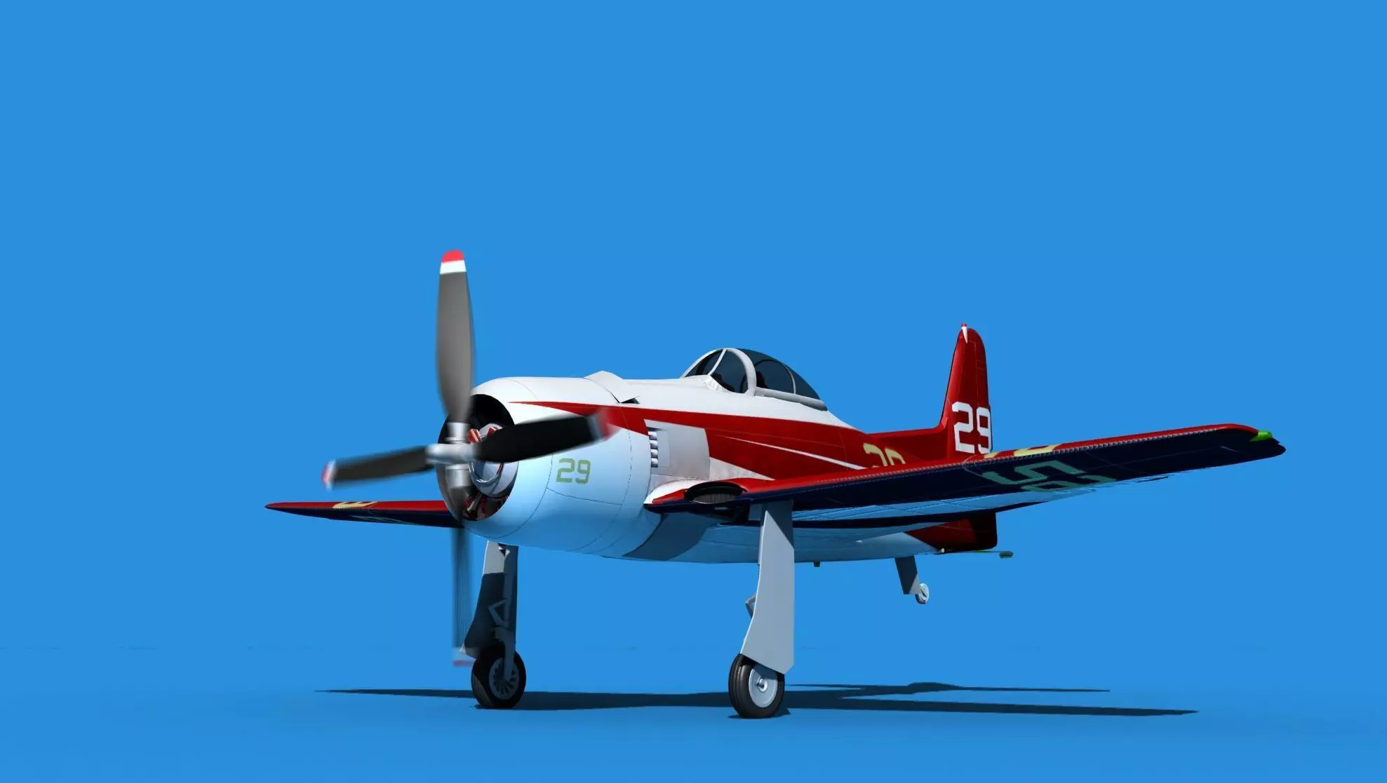 Grumman F8F-2 Bearcat V16 3D model_0