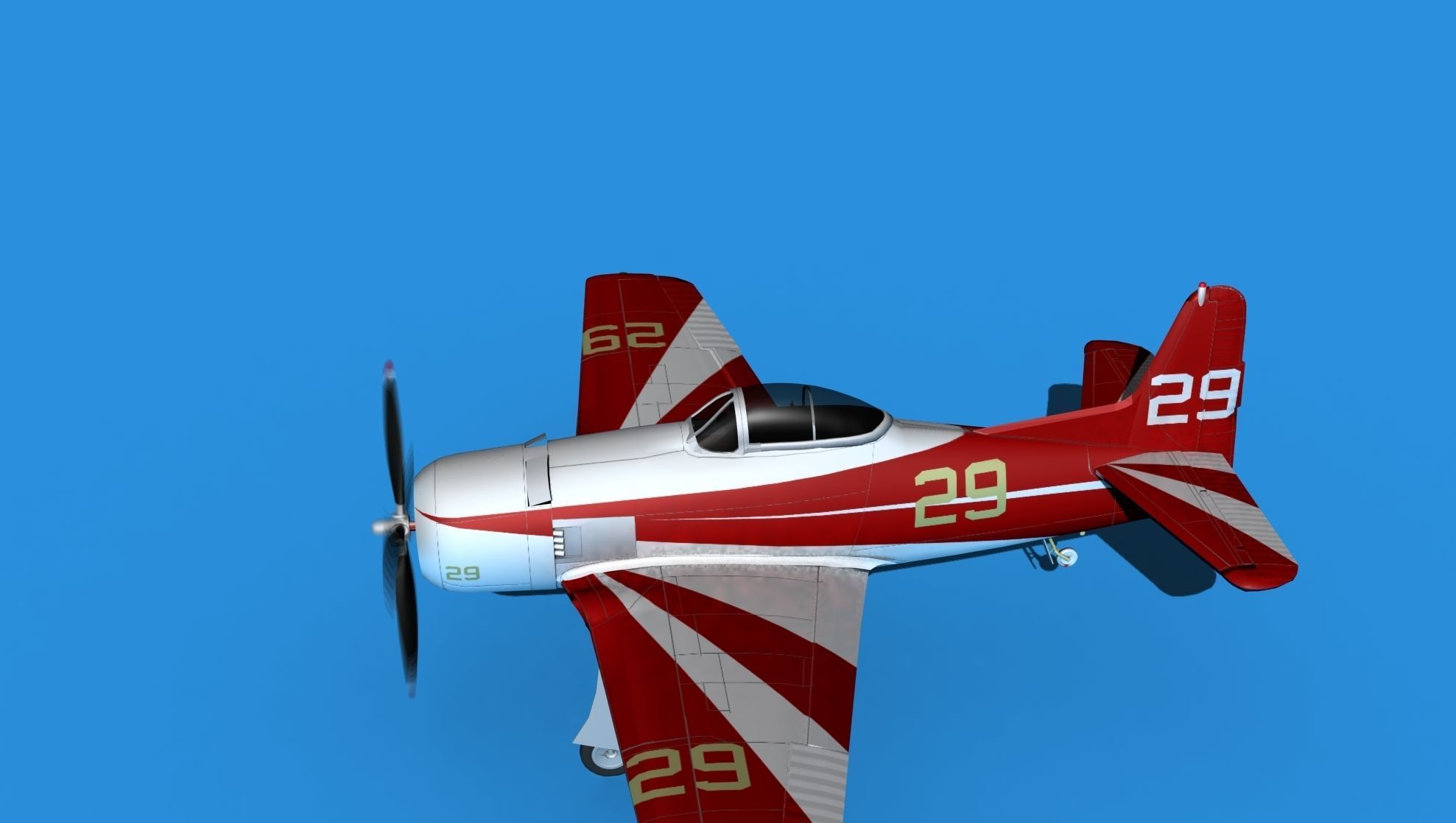 Grumman F8F-2 Bearcat V16 3D model_9
