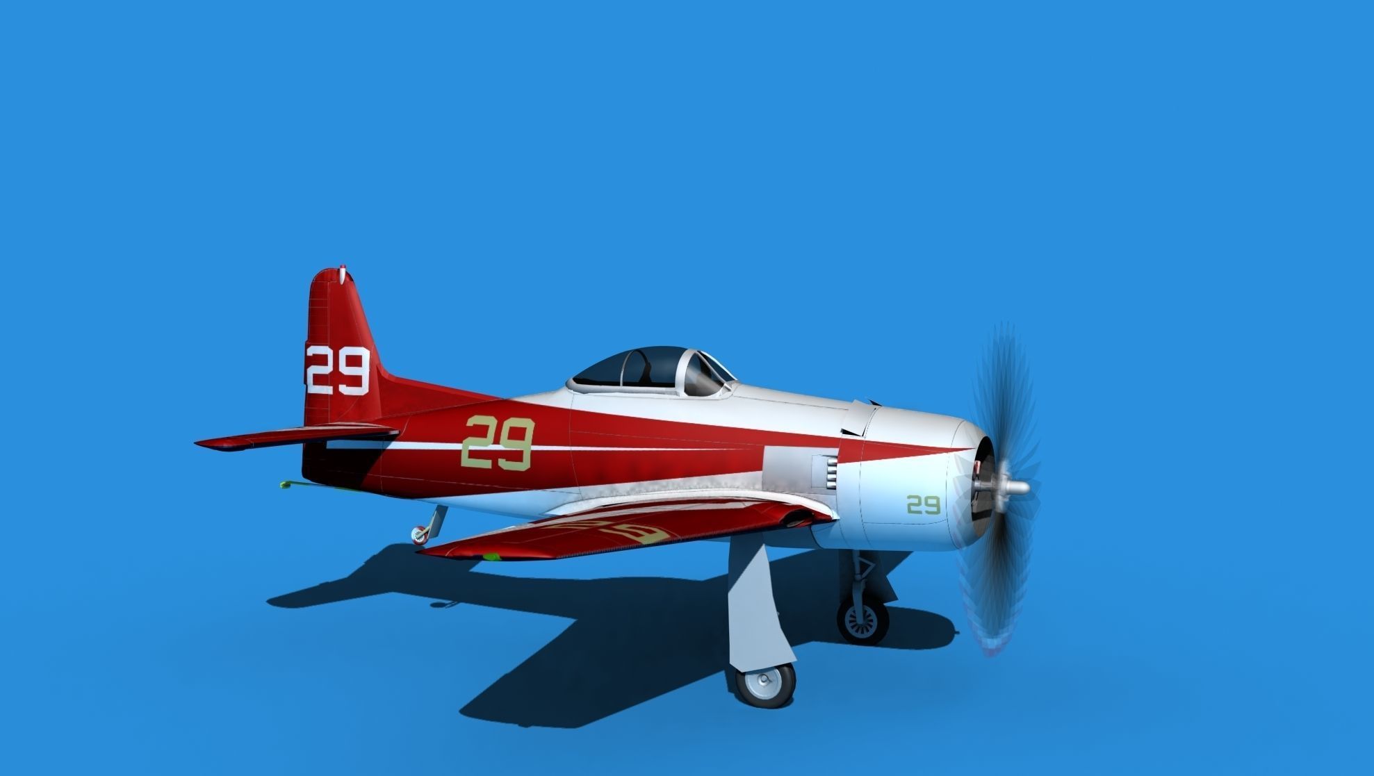 Grumman F8F-2 Bearcat V16 3D model_3