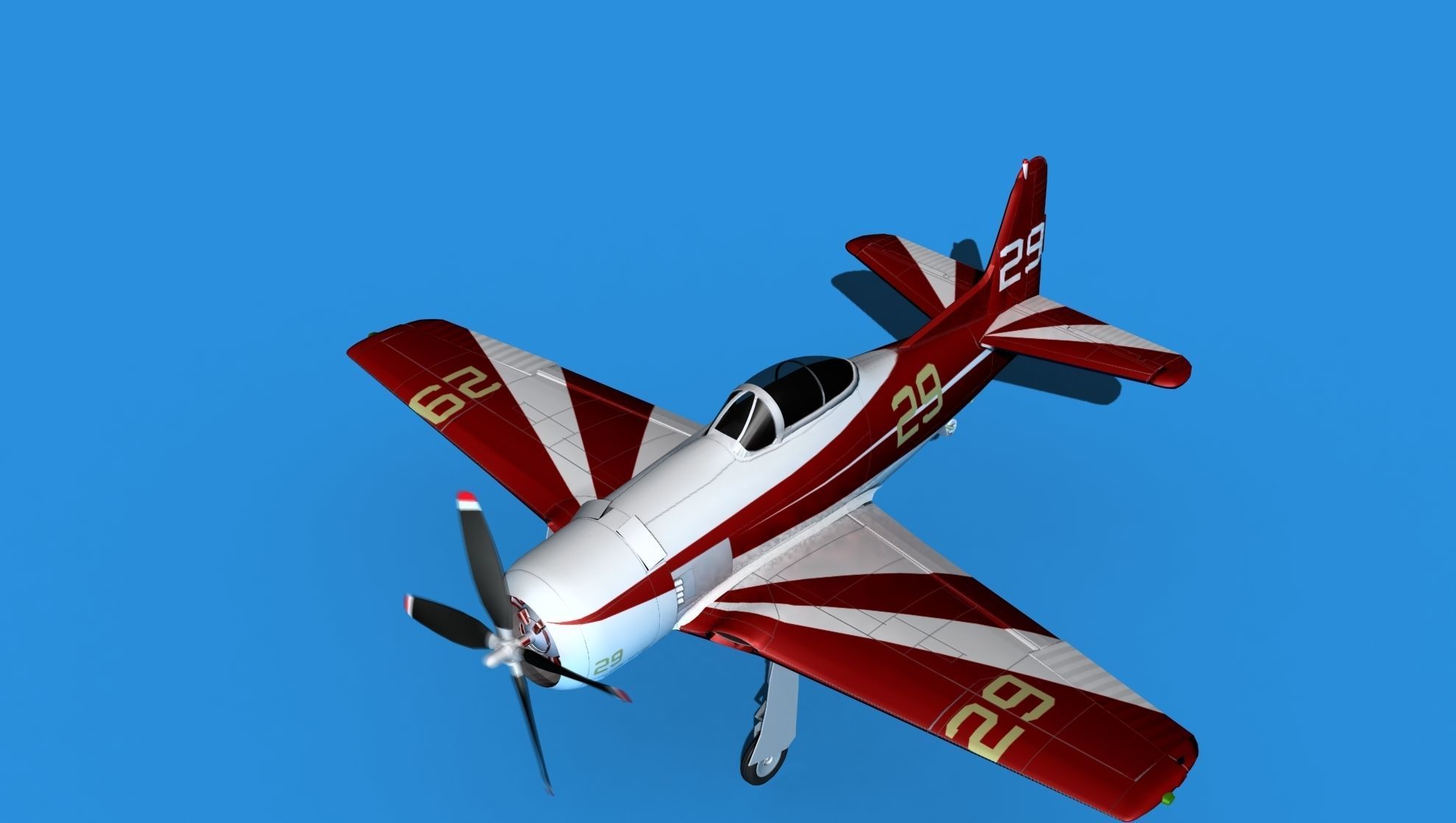 Grumman F8F-2 Bearcat V16 3D model_10