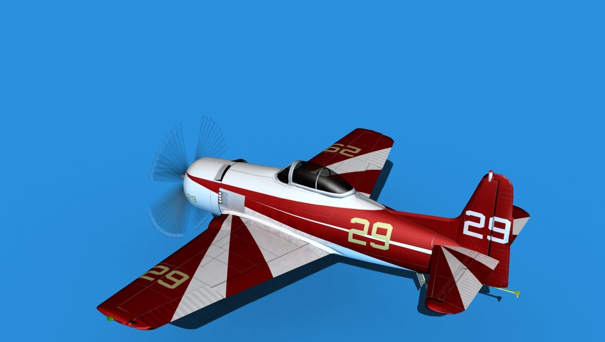Grumman F8F-2 Bearcat V16 3D model_8