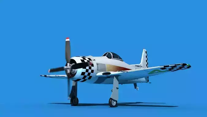 Grumman F8F-2 Bearcat V17 3D model