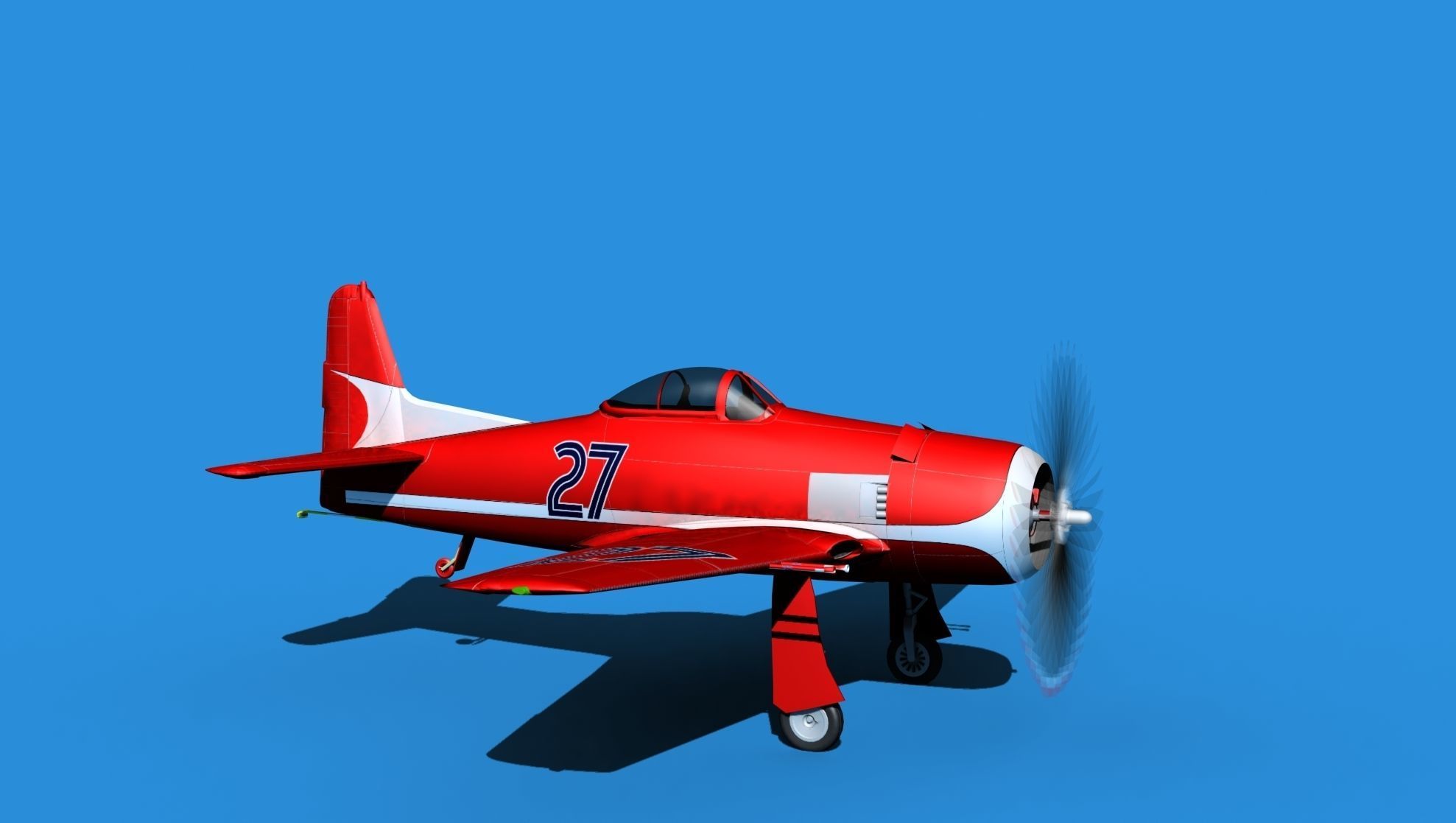 Grumman F8F-2 Bearcat V18 3D model_3