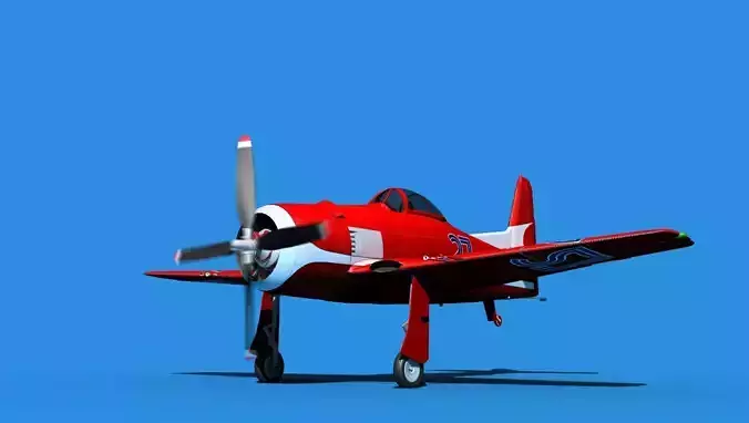Grumman F8F-2 Bearcat V18 3D model