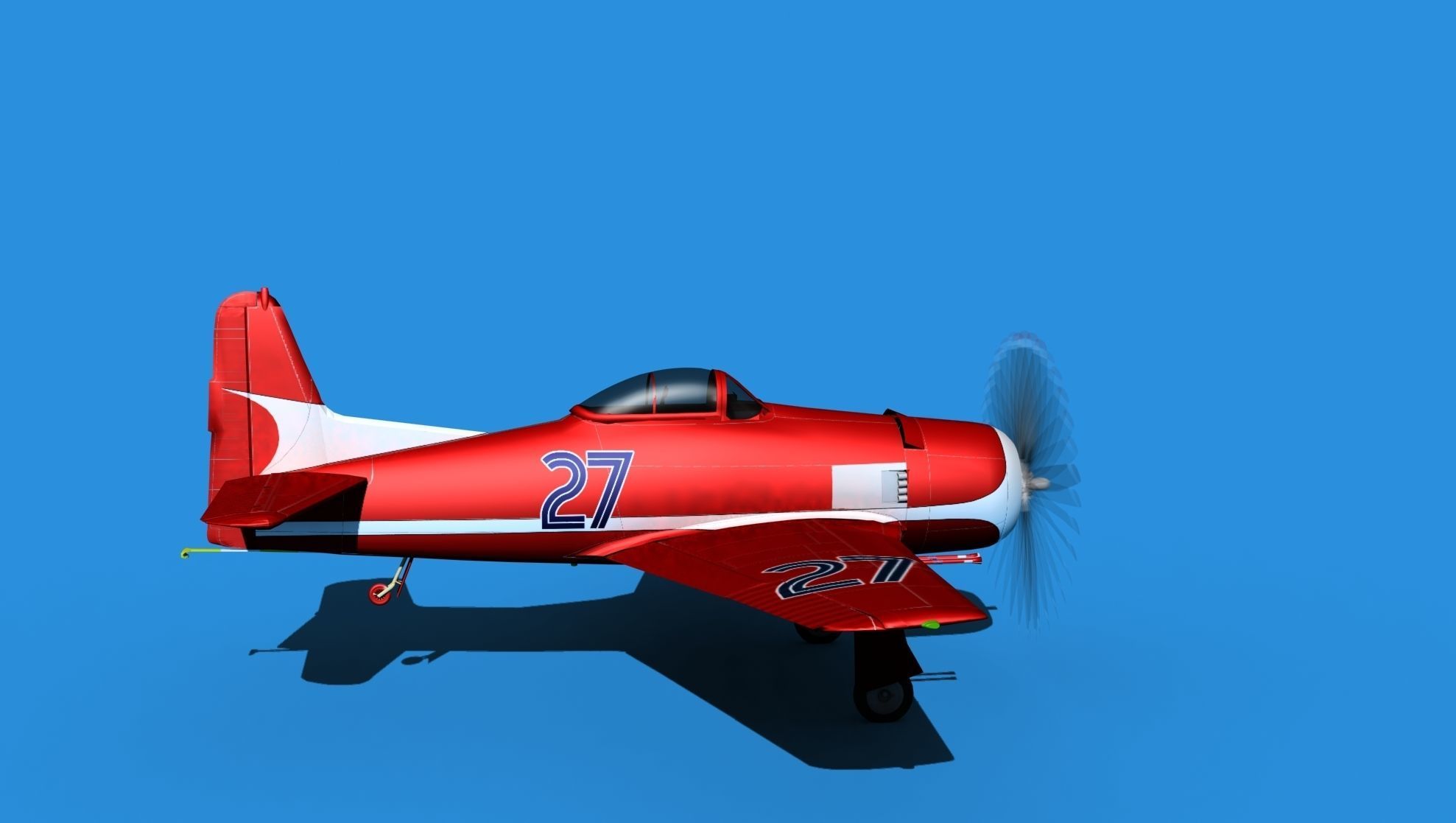 Grumman F8F-2 Bearcat V18 3D model_4