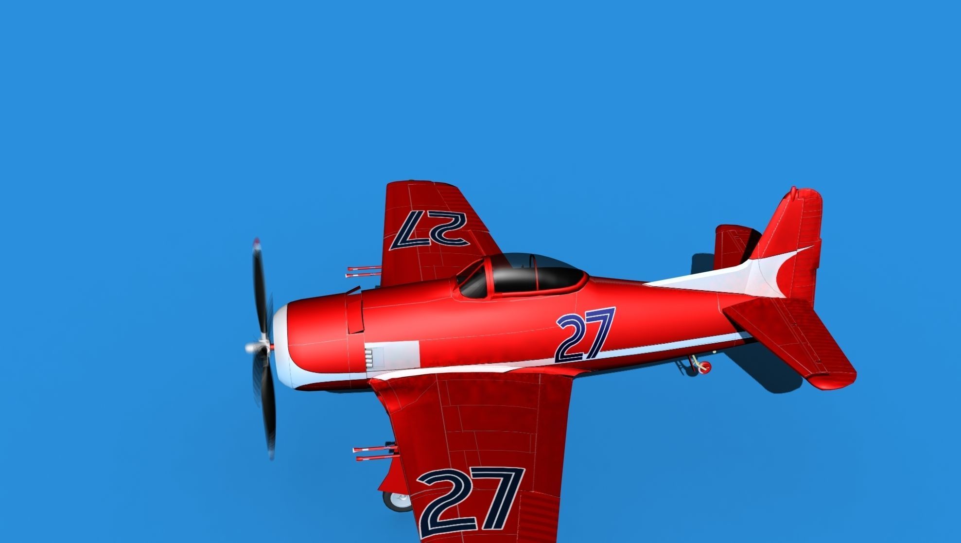 Grumman F8F-2 Bearcat V18 3D model_9