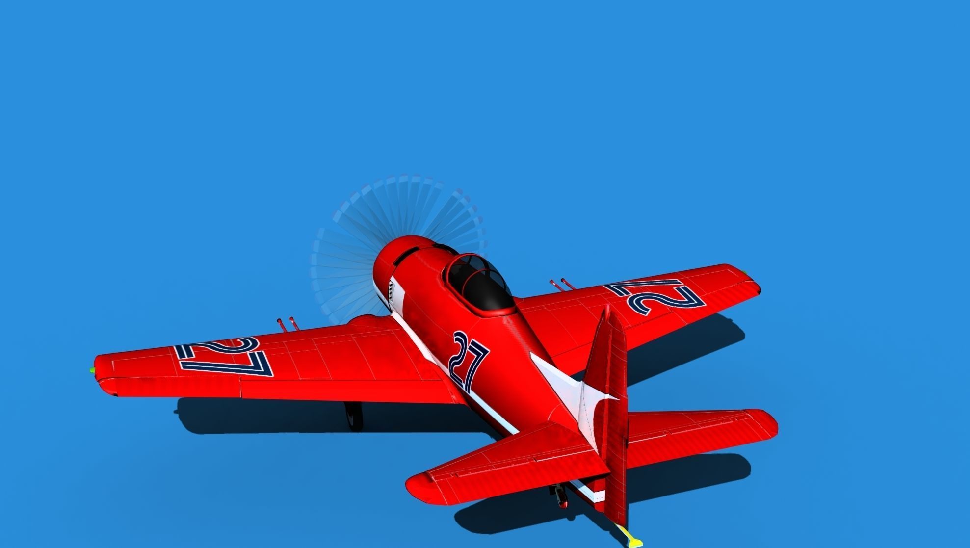 Grumman F8F-2 Bearcat V18 3D model_7