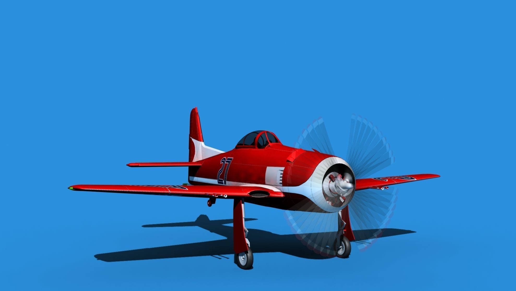 Grumman F8F-2 Bearcat V18 3D model_2