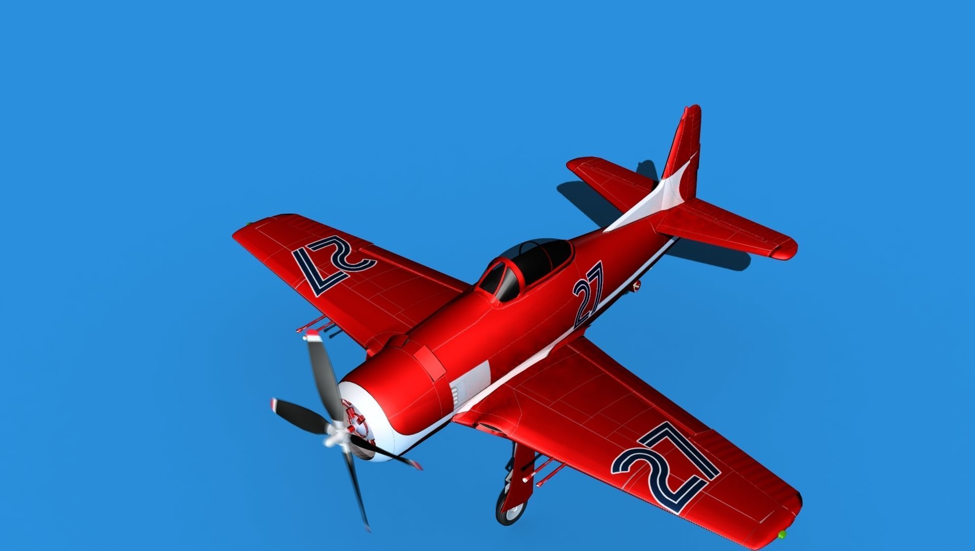 Grumman F8F-2 Bearcat V18 3D model_10