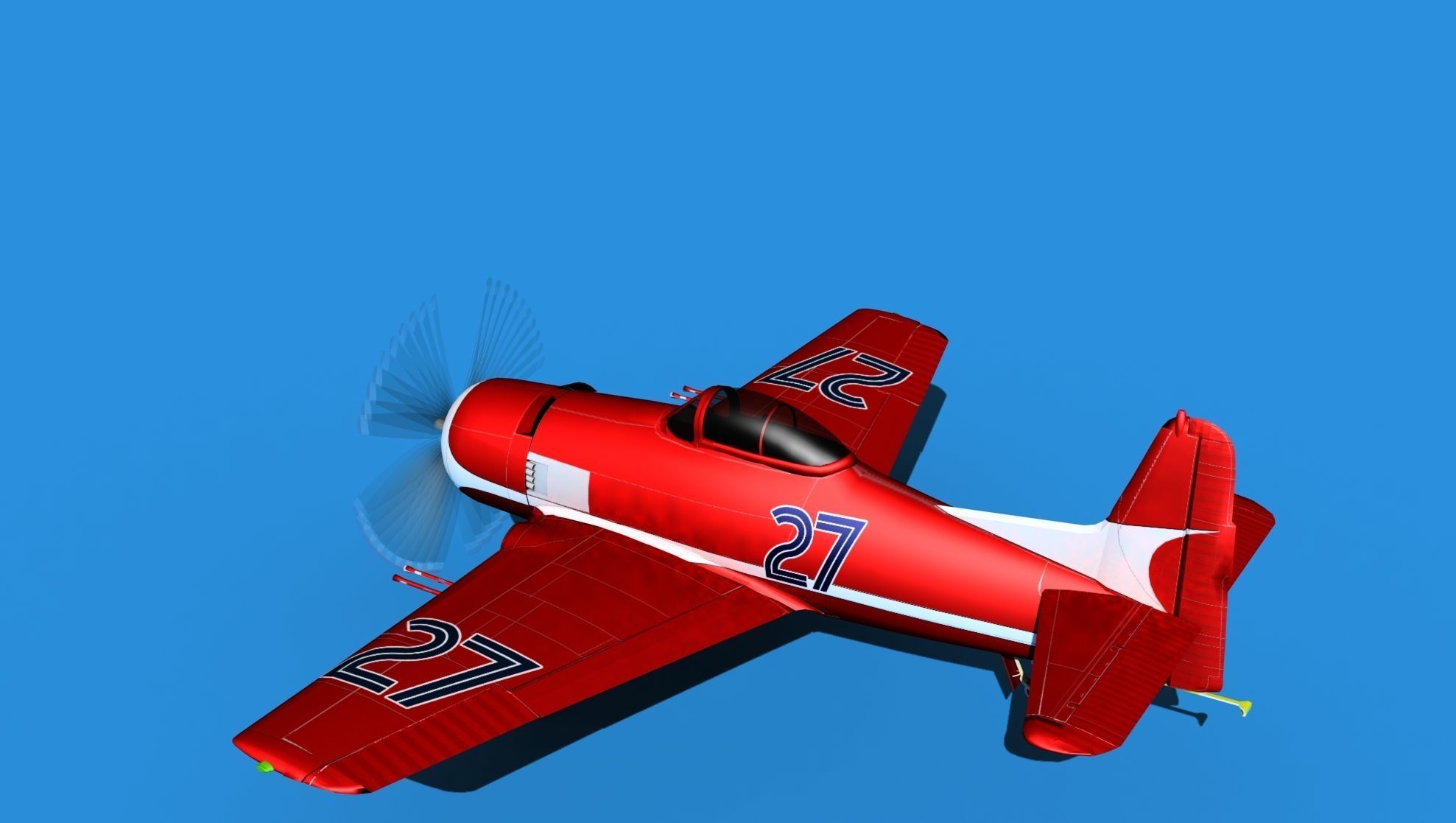 Grumman F8F-2 Bearcat V18 3D model_8