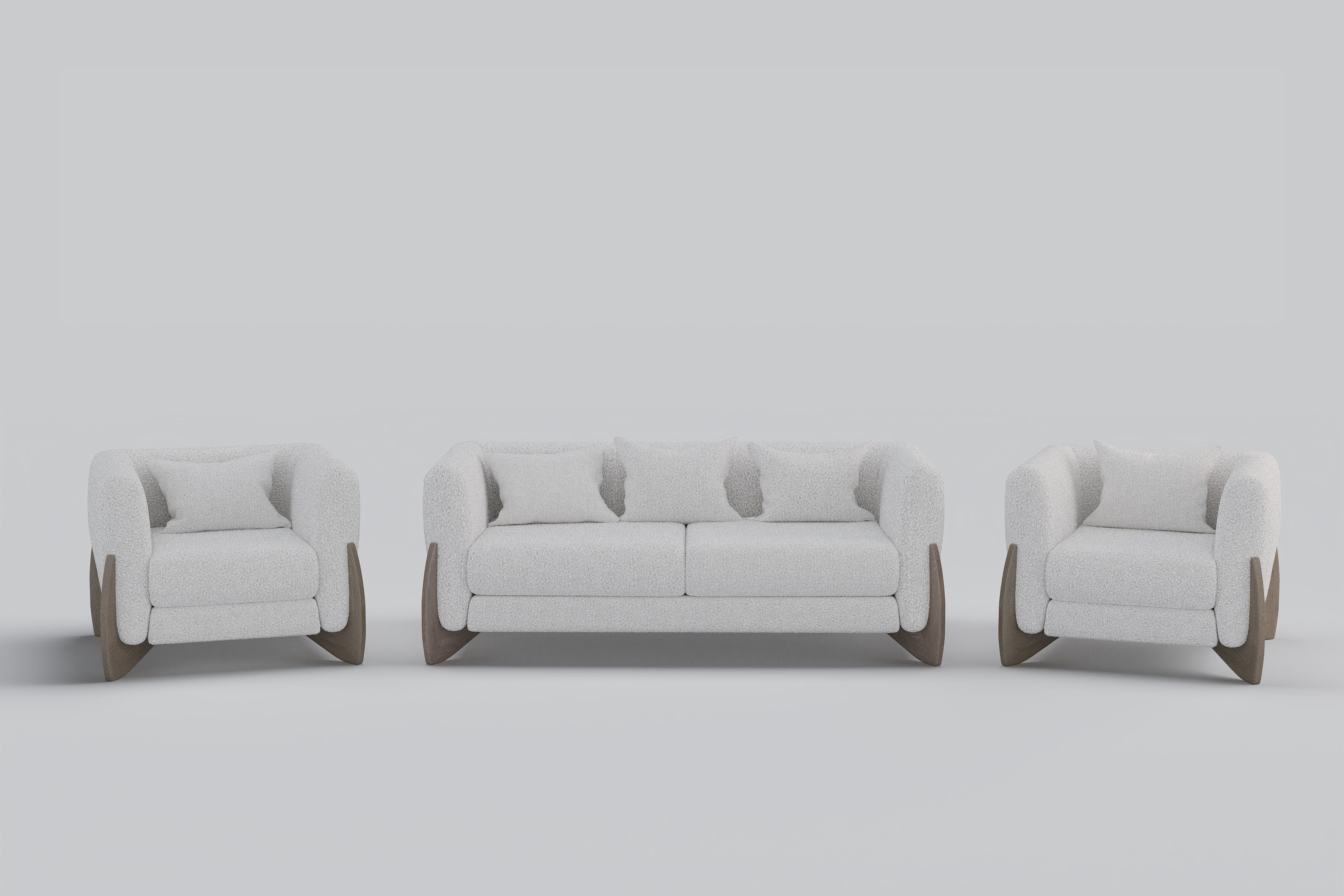 Sofa boucle Furnishings Set 3D model_12