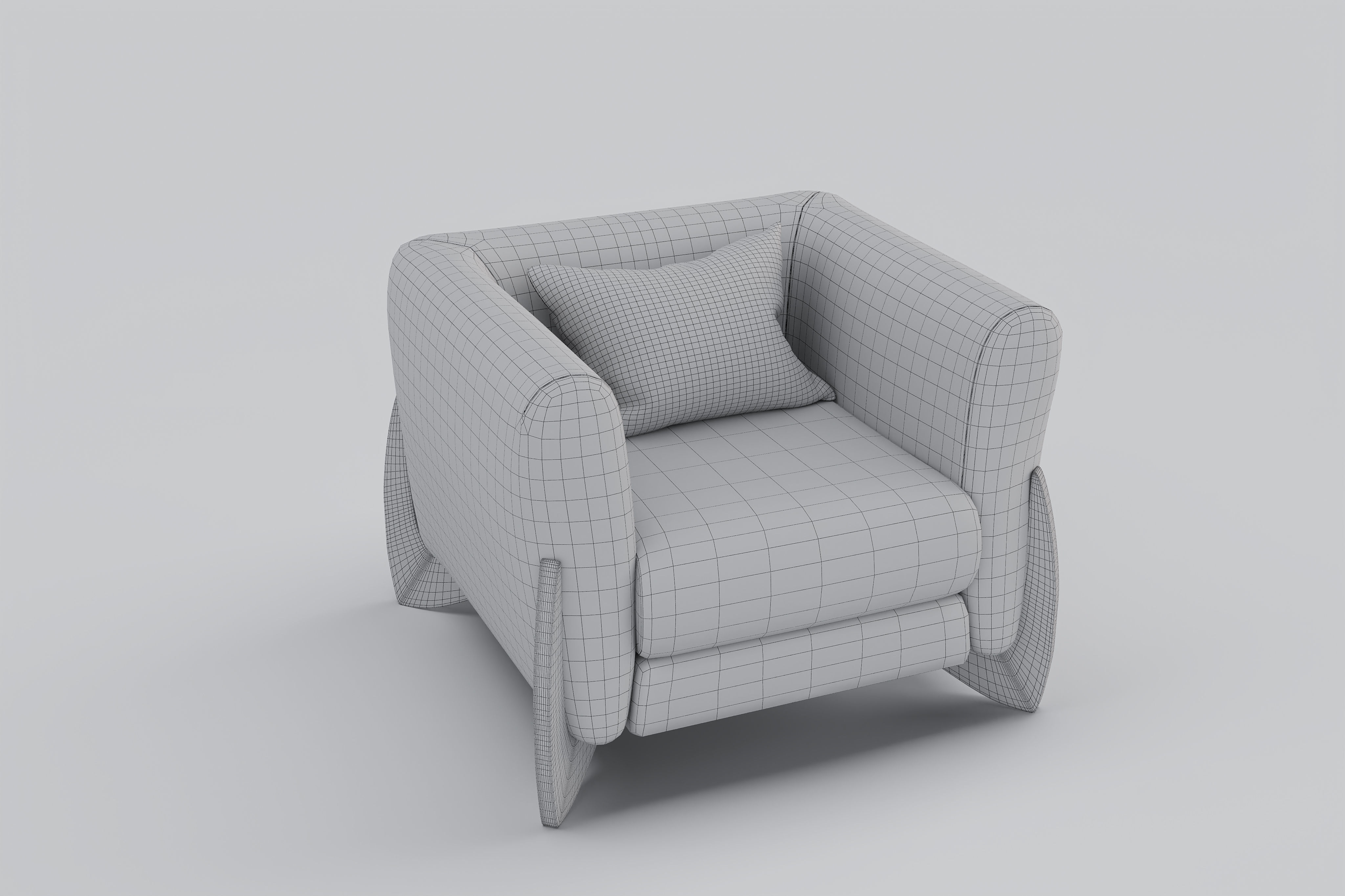 Sofa boucle Furnishings Set 3D model_4