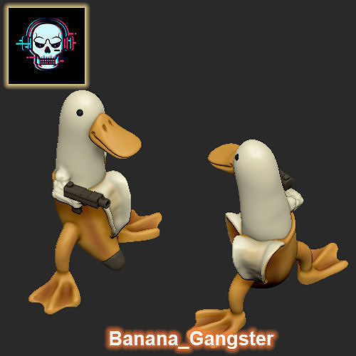 BANANA -GANGSTER - MEME Free 3D print model