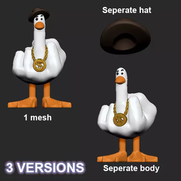 DUCK FINGER 3D print model