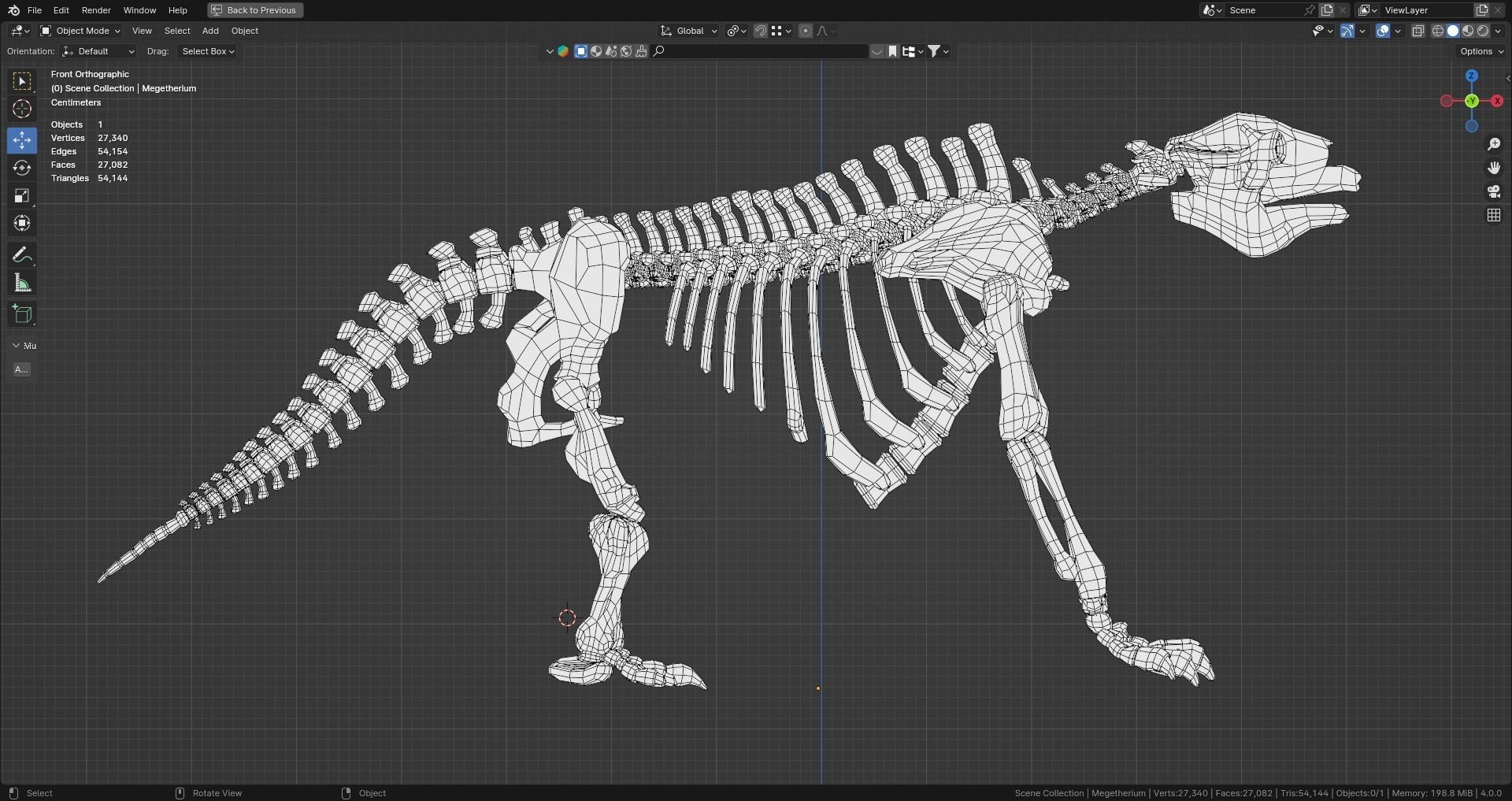 Realistic Mammals Fossil - Megatherium Low-poly 3D model_11