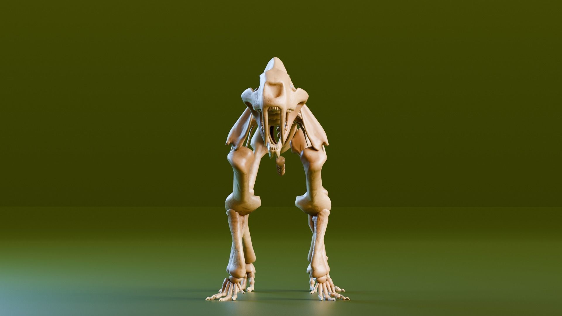 Relistic Mammals Fossil - Sabertooth Low-poly 3D model_5