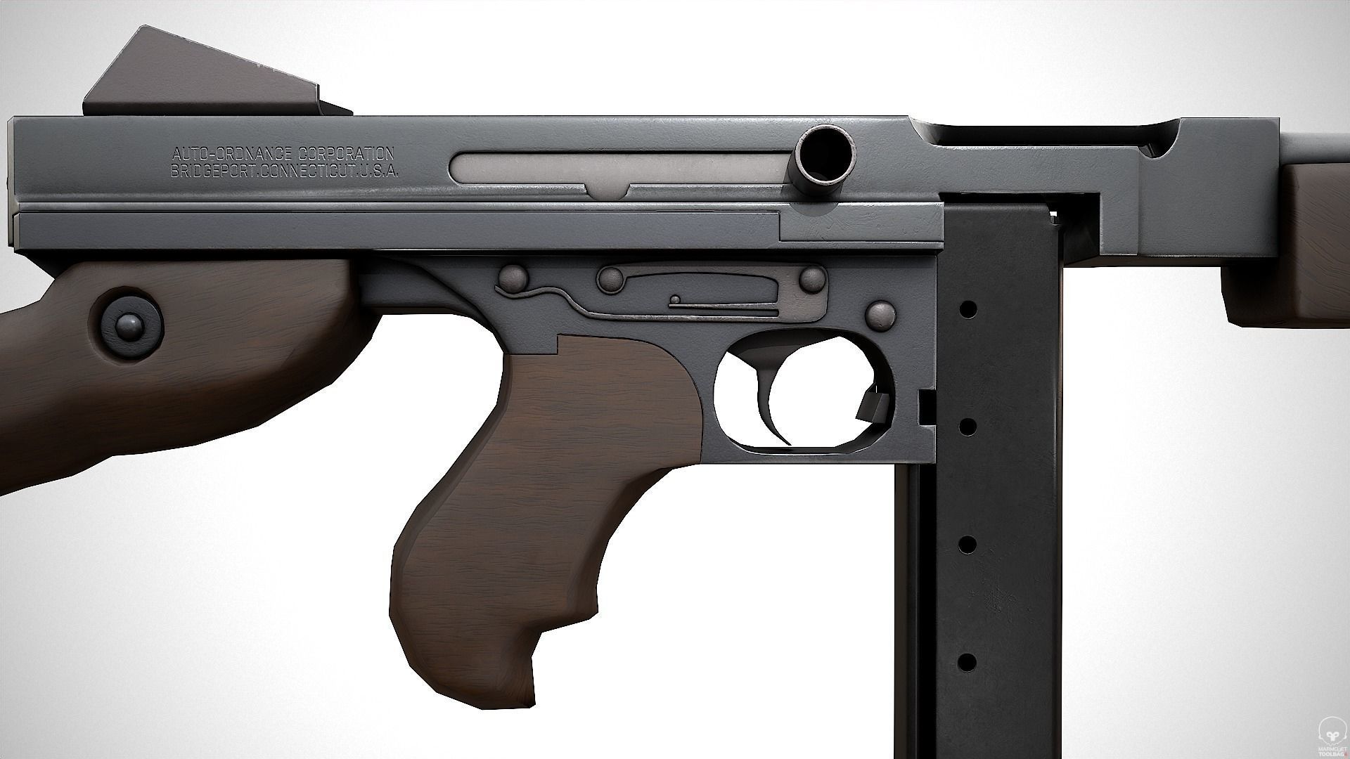 Thompson M1A1 Low-poly 3D model_2