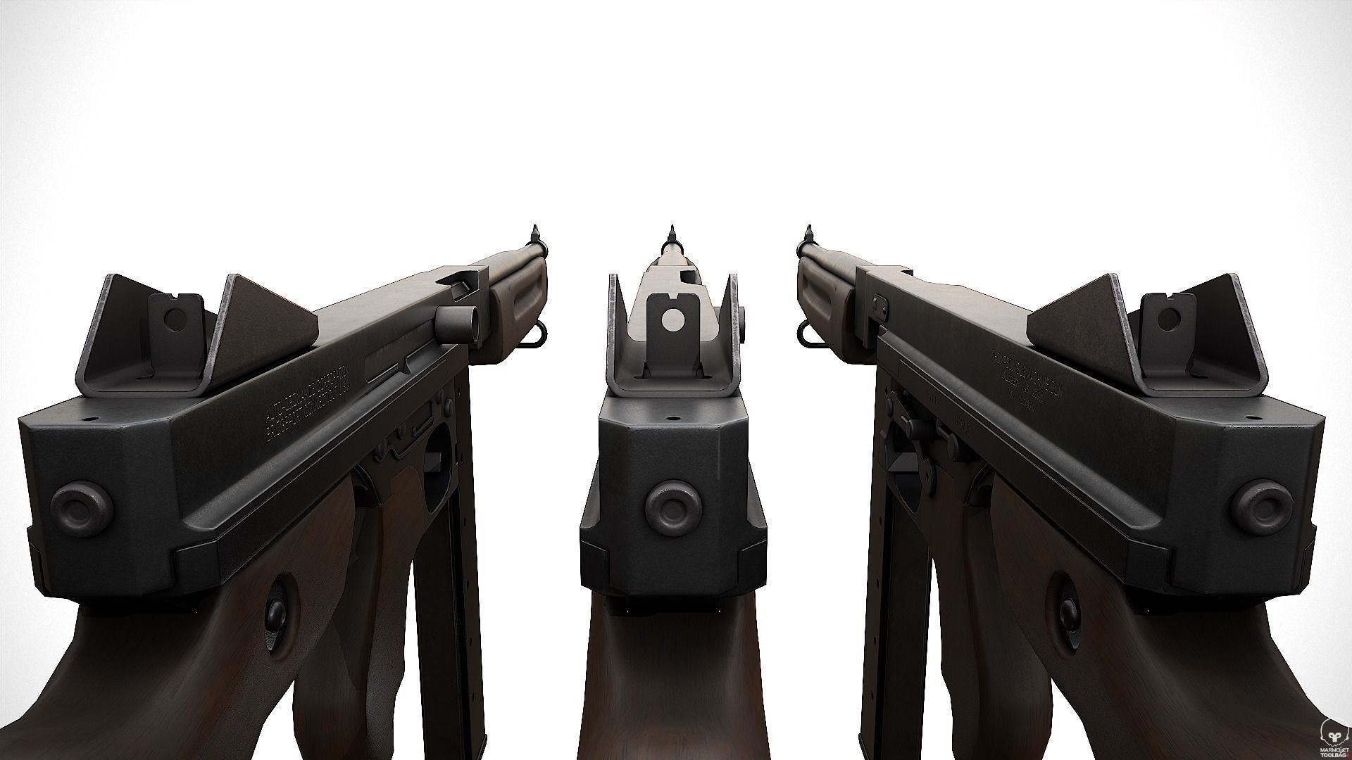 Thompson M1A1 Low-poly 3D model_6