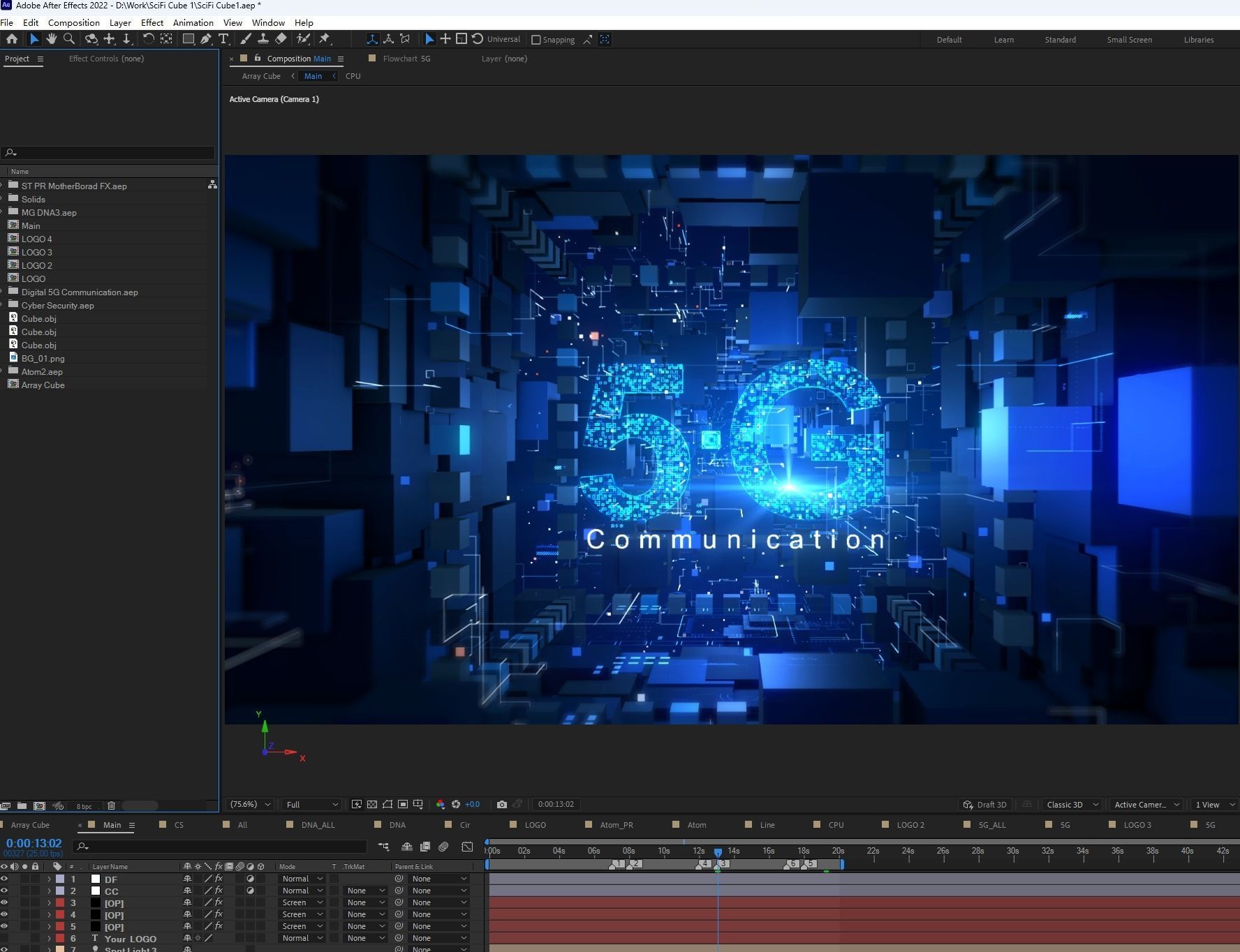 3D matrix technology information channel shuttle special effects 3D model_1