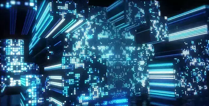 3D future matrix technology information effects 3D model